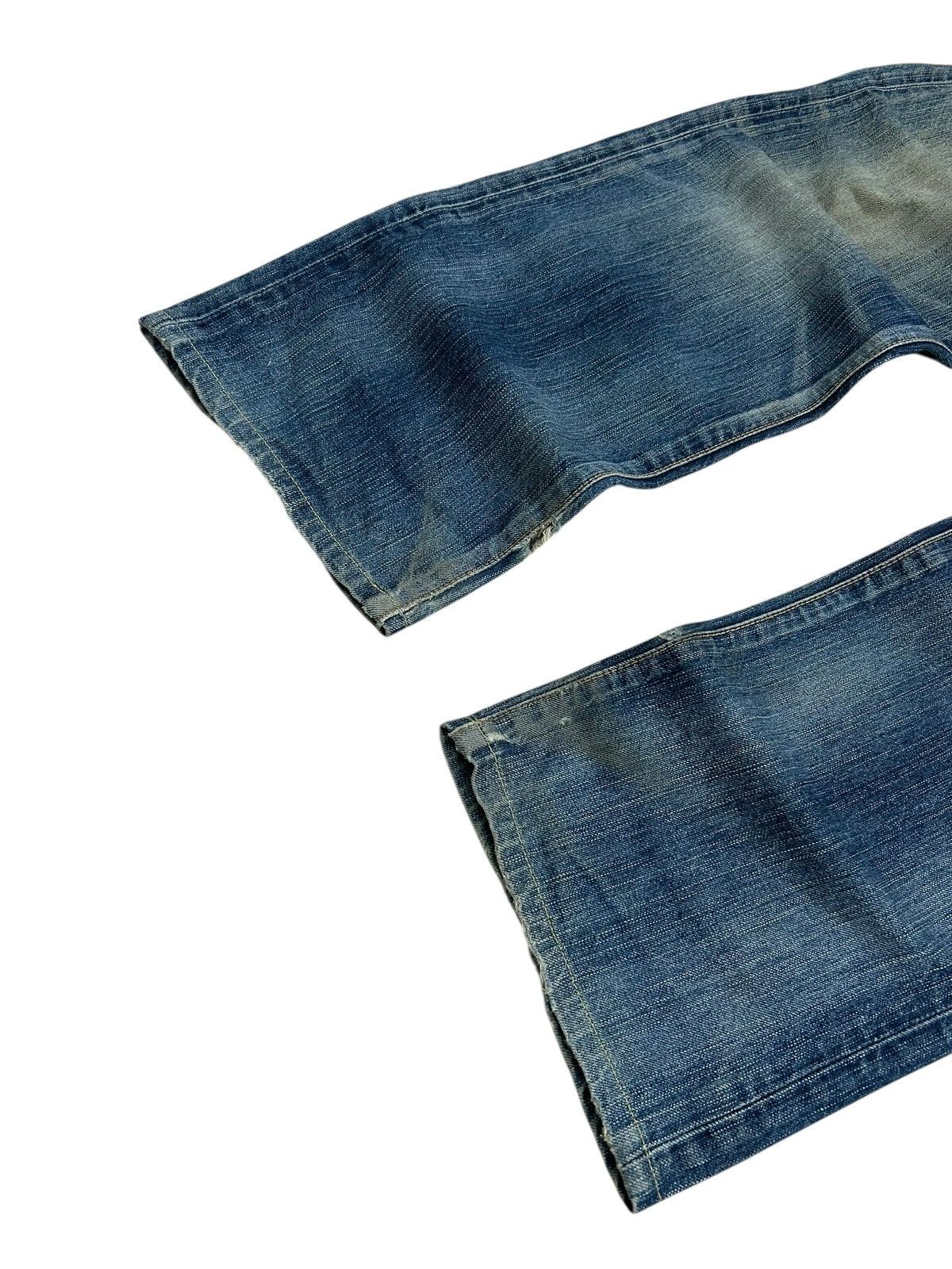 Edwin × Japanese Brand Edwin 503 Blue Trip Mud Washed Baggy Distressed Denim Size US 35 - 3 Thumbnail