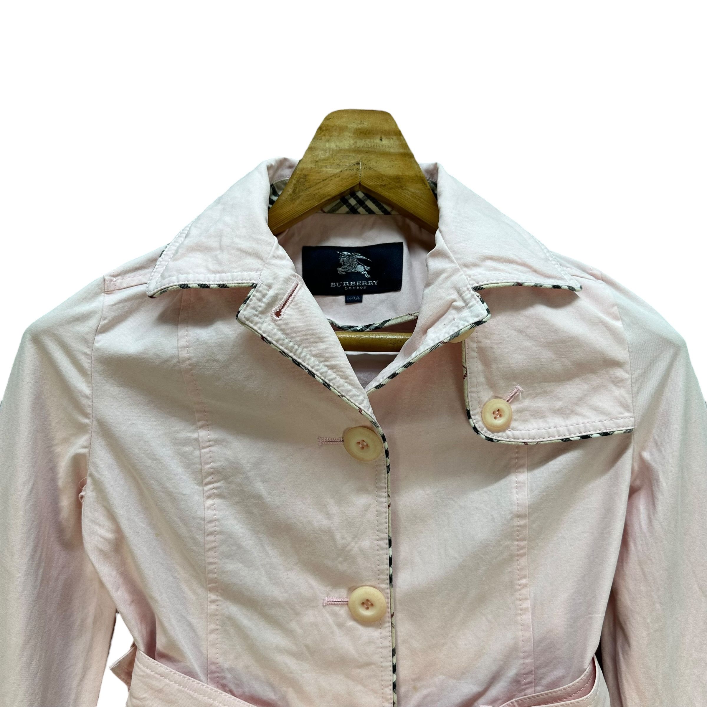 Burberry BURBERRY LONDON Pink Belted Crop Jacket #A65-1560 Size XXS / US 00 / IT 34 - 2 Thumbnail