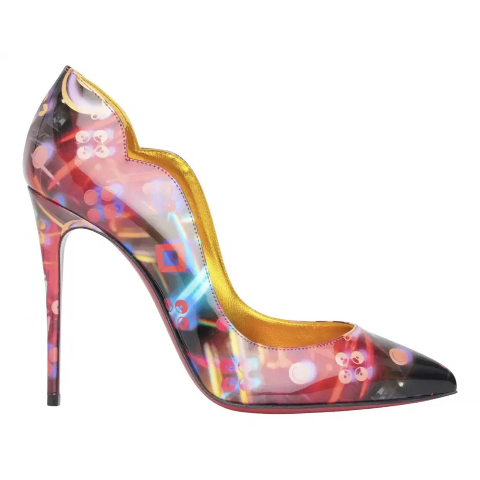 Christian Louboutin Hot Chick 100 Patent Discolaser Red Pointed Heel Pump 37.5 Size US 7.5 / IT 37.5 - 1 Thumbnail