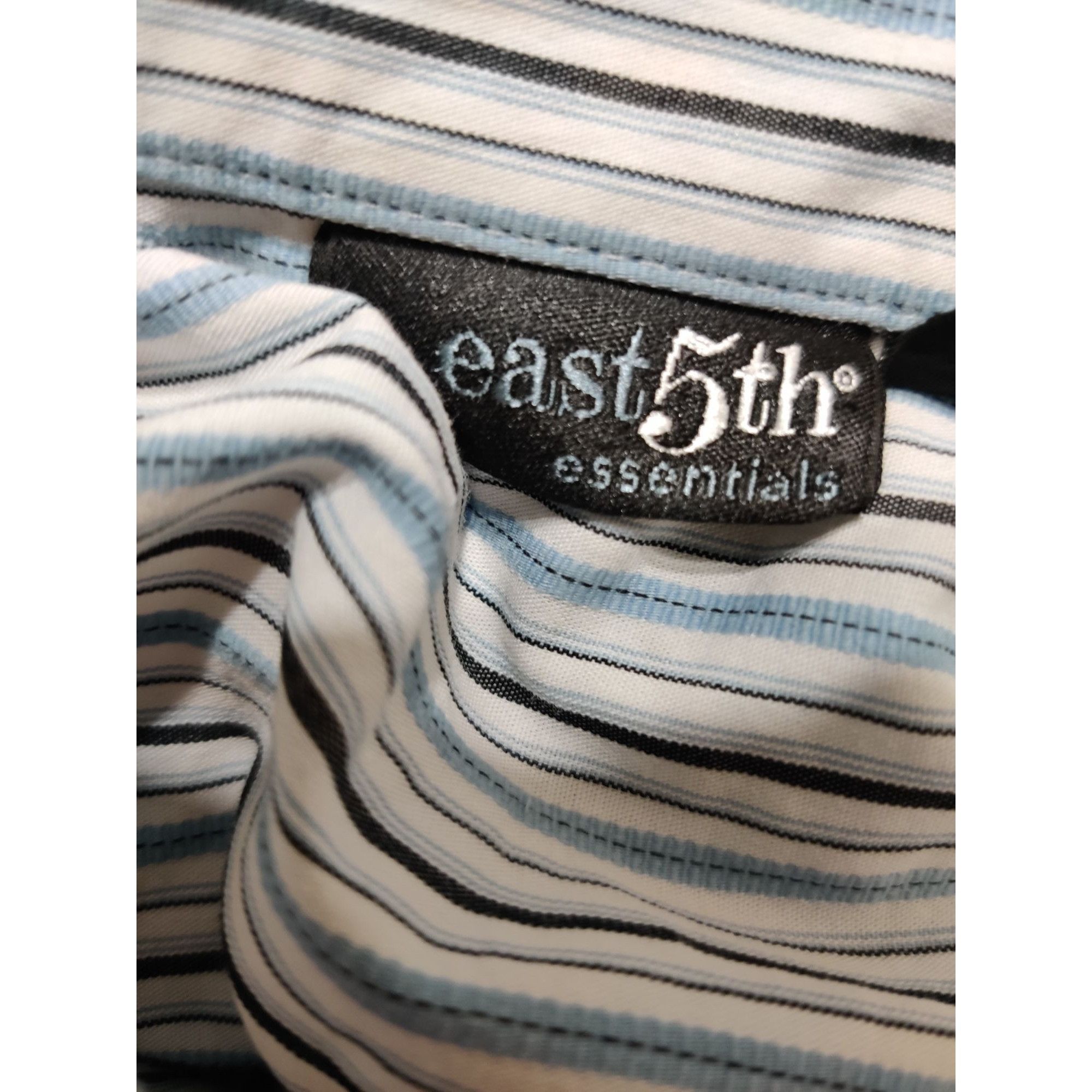 Other East 5th Plus Size 18 Striped Button Up Shirt Blue White Off Size XXL / US 16-18 / IT 52-54 - 6 Thumbnail