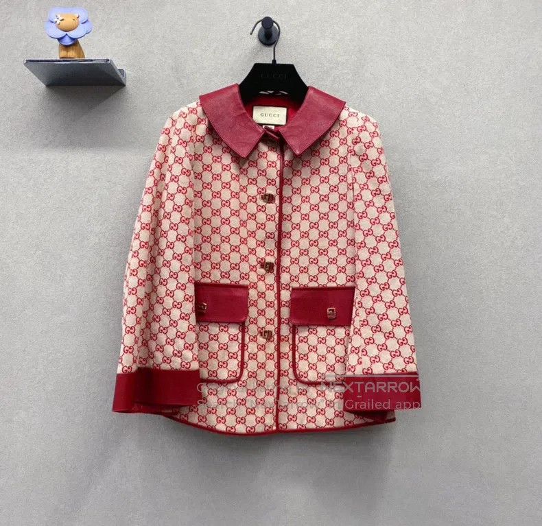 Gucci Gucci Red leather collar jacket Size XS / US 0-2 / IT 36-38 - 1 Thumbnail