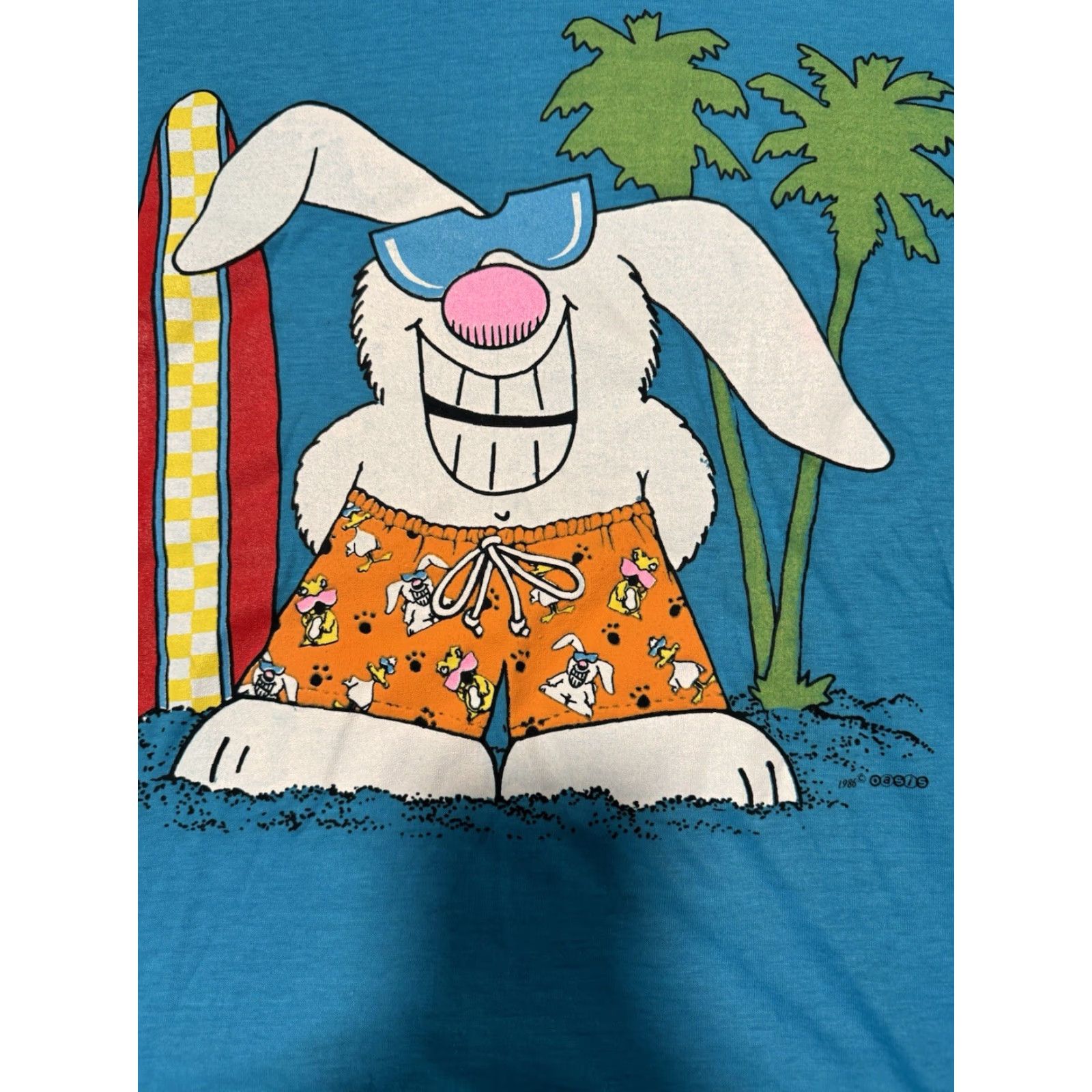 Vintage VINTAGE Screen Stars Beach Bunny Surfer Blue Single Stitch Shirt L USA Mens Graphic Tee Size US L / EU 52-54 / 3 - 5 Thumbnail