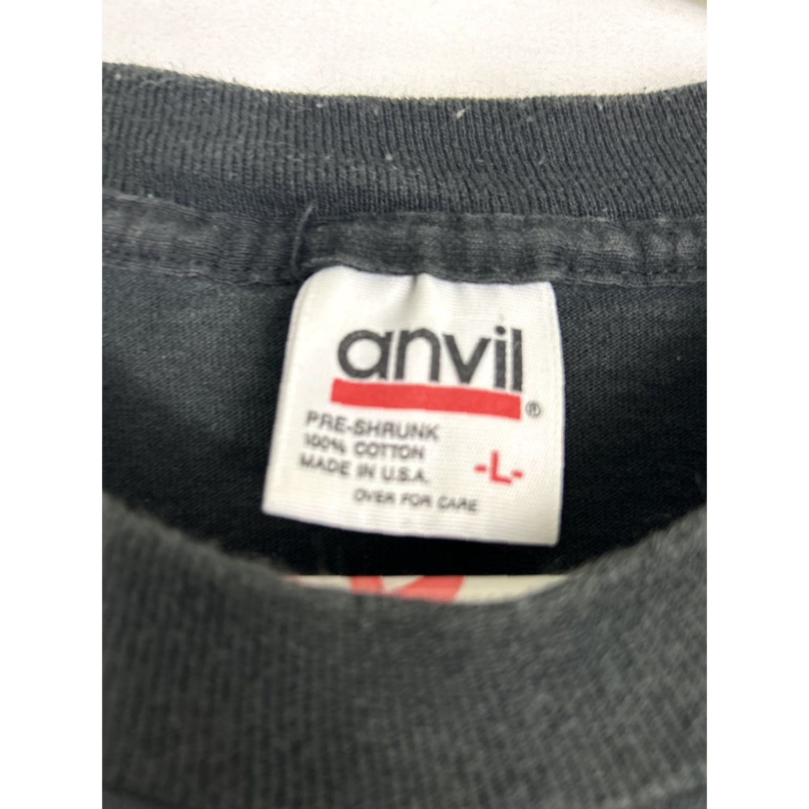 Anvil VINTAGE Anvil T-Shirt Mens L Black 7” Short Sleeve Cotton USA Antigua Tag Metal Theme Size US L / EU 52-54 / 3 - 6 Thumbnail