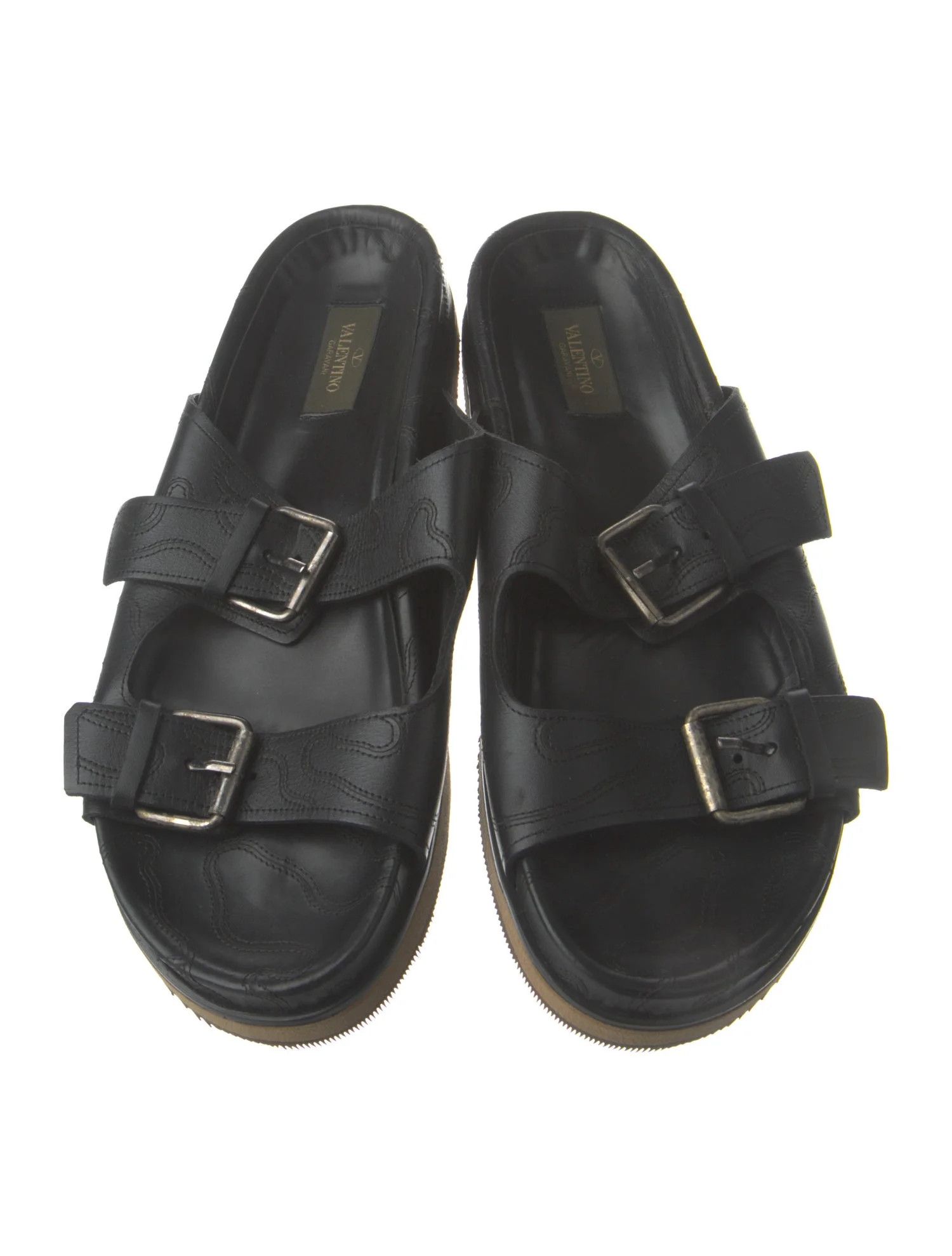 Valentino Mens Leather Slides Size US 10 / EU 43 - 3 Thumbnail