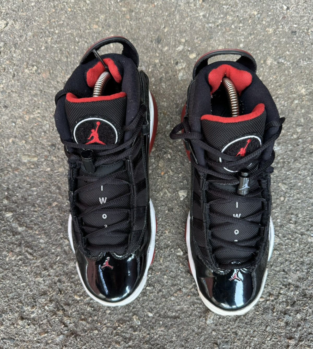 Jordan Brand Jordan 6 Rings Black Varsity Red women high top sneakers 7Y Size US 7 / IT 37 - 3 Thumbnail