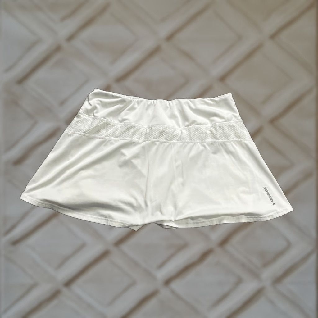 Vintage HEAD Skort Short Mini Womens L White Athleisure Sports Skirt Casual Outdoor Size 36" / US 14 / IT 50 - 1 Thumbnail