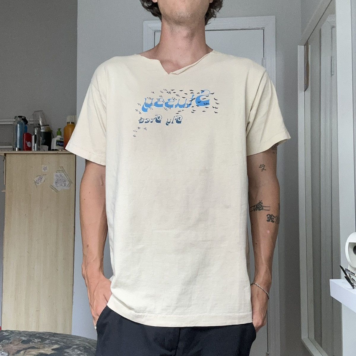 Stussy Rare Vintage 90s Stussy Chopped Fly Free Logo Skate Tee Size US XL / EU 56 / 4 - 3 Thumbnail