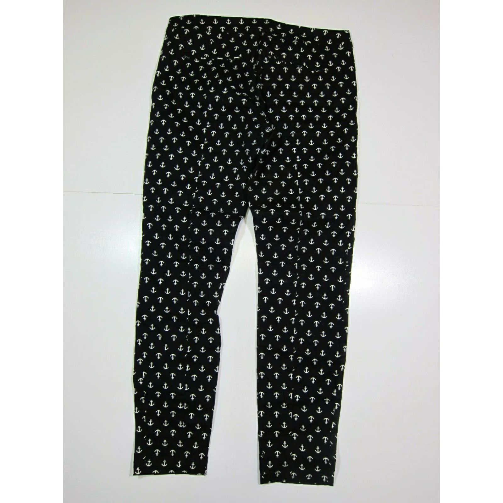 Gap Gap Cotton Stretch Black White Boat Anchor Super Skinny Chino Pant Women Size 04 Size 27" / US 4 / IT 40 - 2 Thumbnail