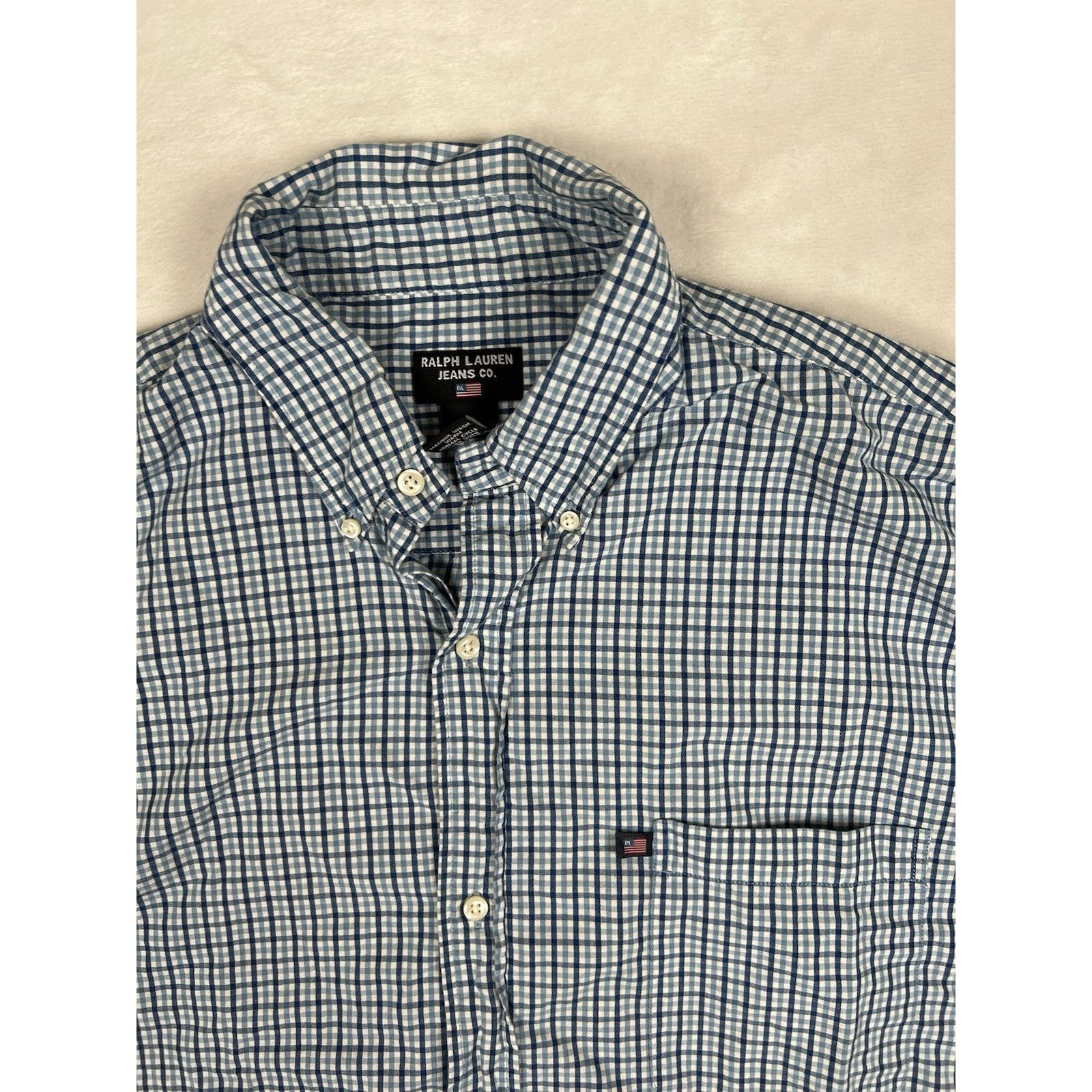 Ralph Lauren Vintage Ralph Lauren Jeans Co Short Sleeve Plaid Button Up S Size US XL / EU 56 / 4 - 2 Thumbnail