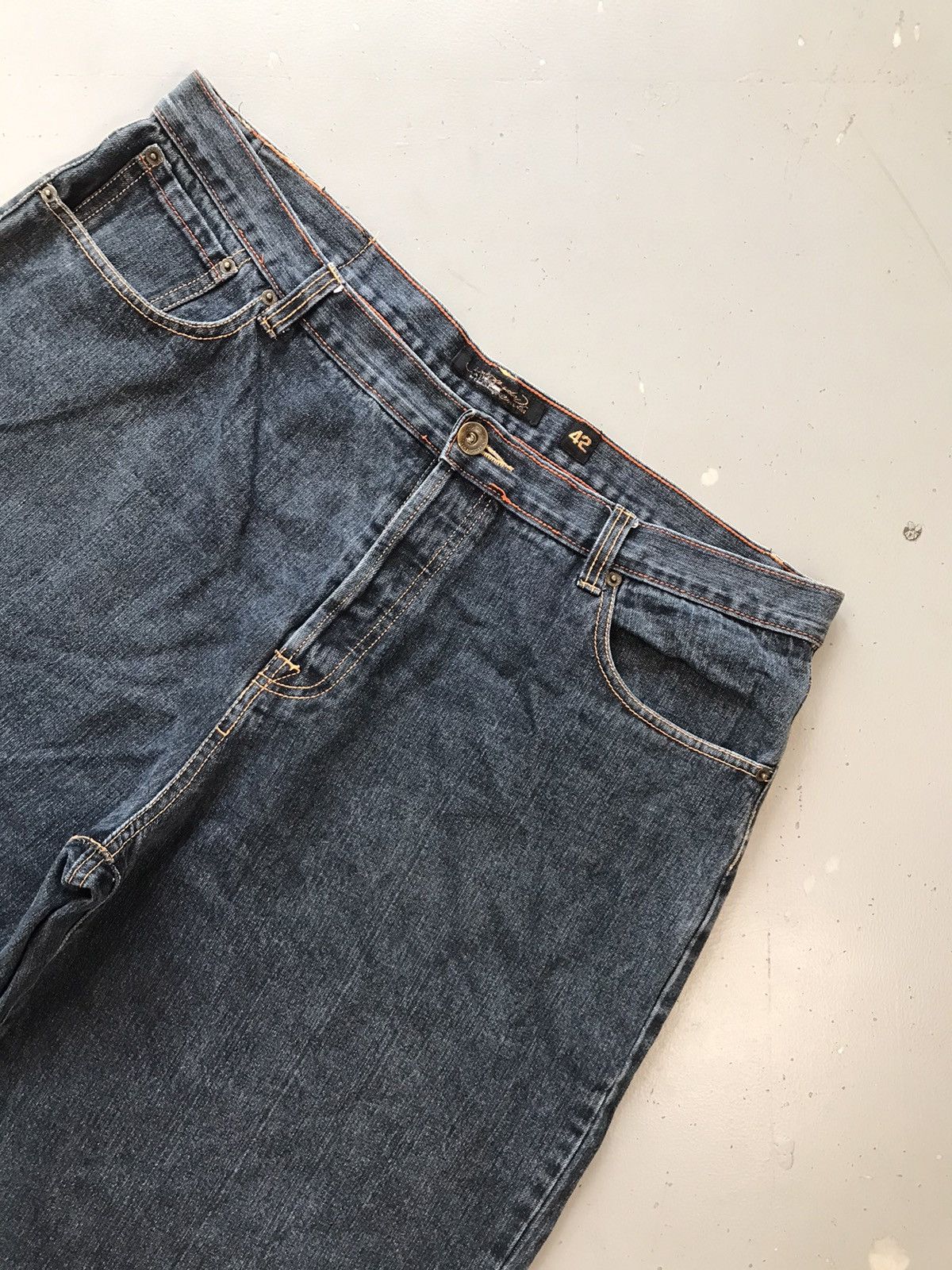 Christian Audigier × Ed Hardy × Vintage Vintage Edhardy crazy embroidered denim jort Size US 42 / EU 58 - 4 Thumbnail