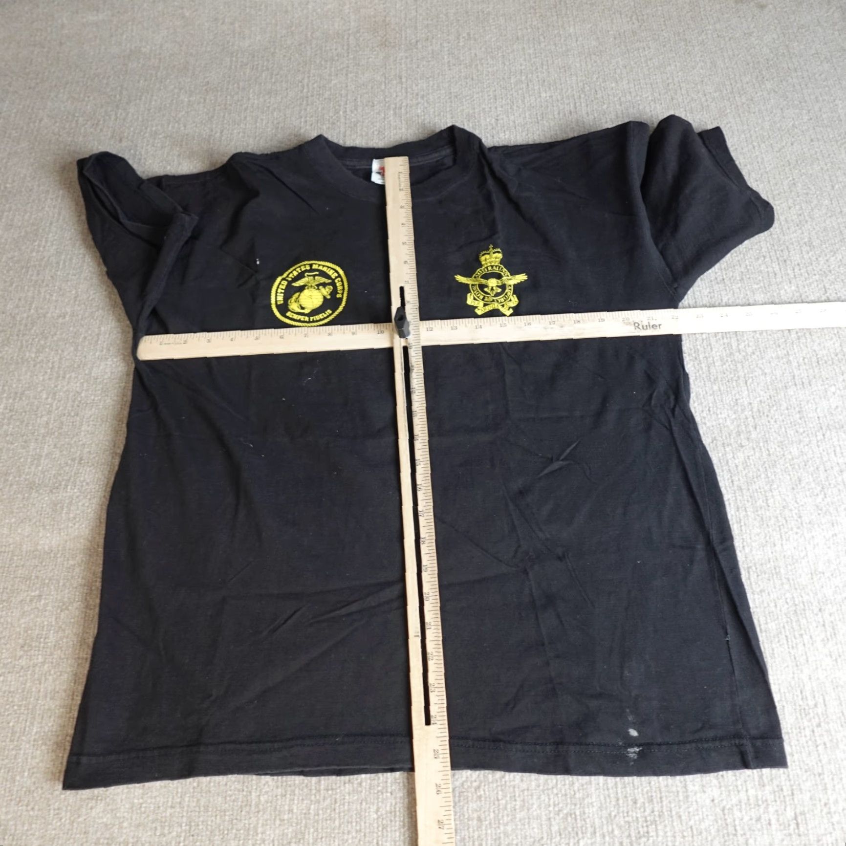 Vintage VINTAGE American Vintage Shirt XL USMC Double Sided 1994 Australia Black Crew Neck Short Sleeve Men Size US XL / EU 56 / 4 - 3 Thumbnail