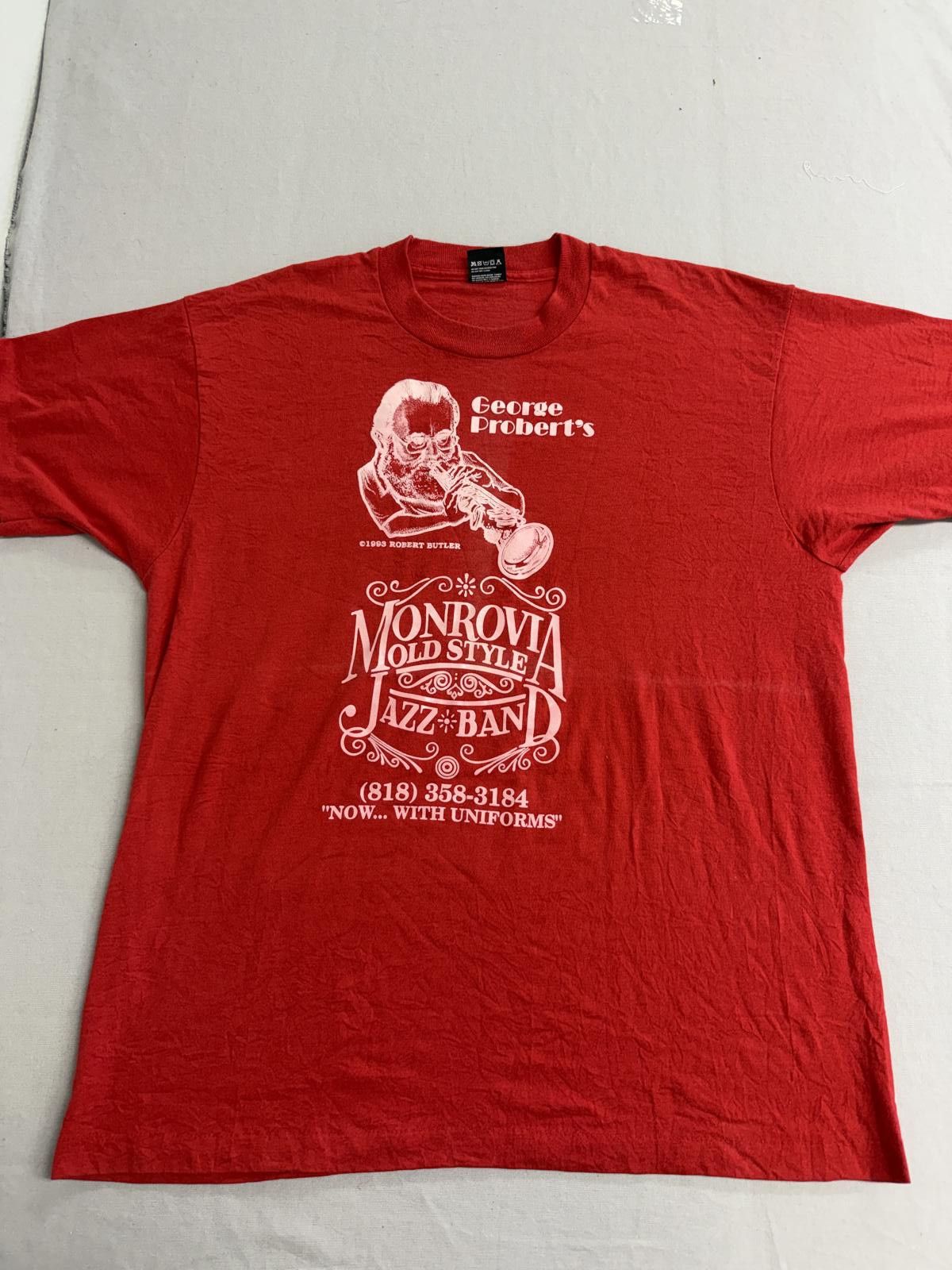 Other Vintage George Probert's Tshirt Monrovia Old Style Jazz Band Size US XL / EU 56 / 4 - 1 Thumbnail