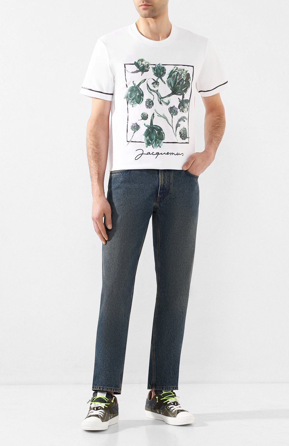 Givenchy White Artichoke Print Le T-Shirt Mala T-Shirt Size US M / EU 48-50 / 2 - 2 Thumbnail