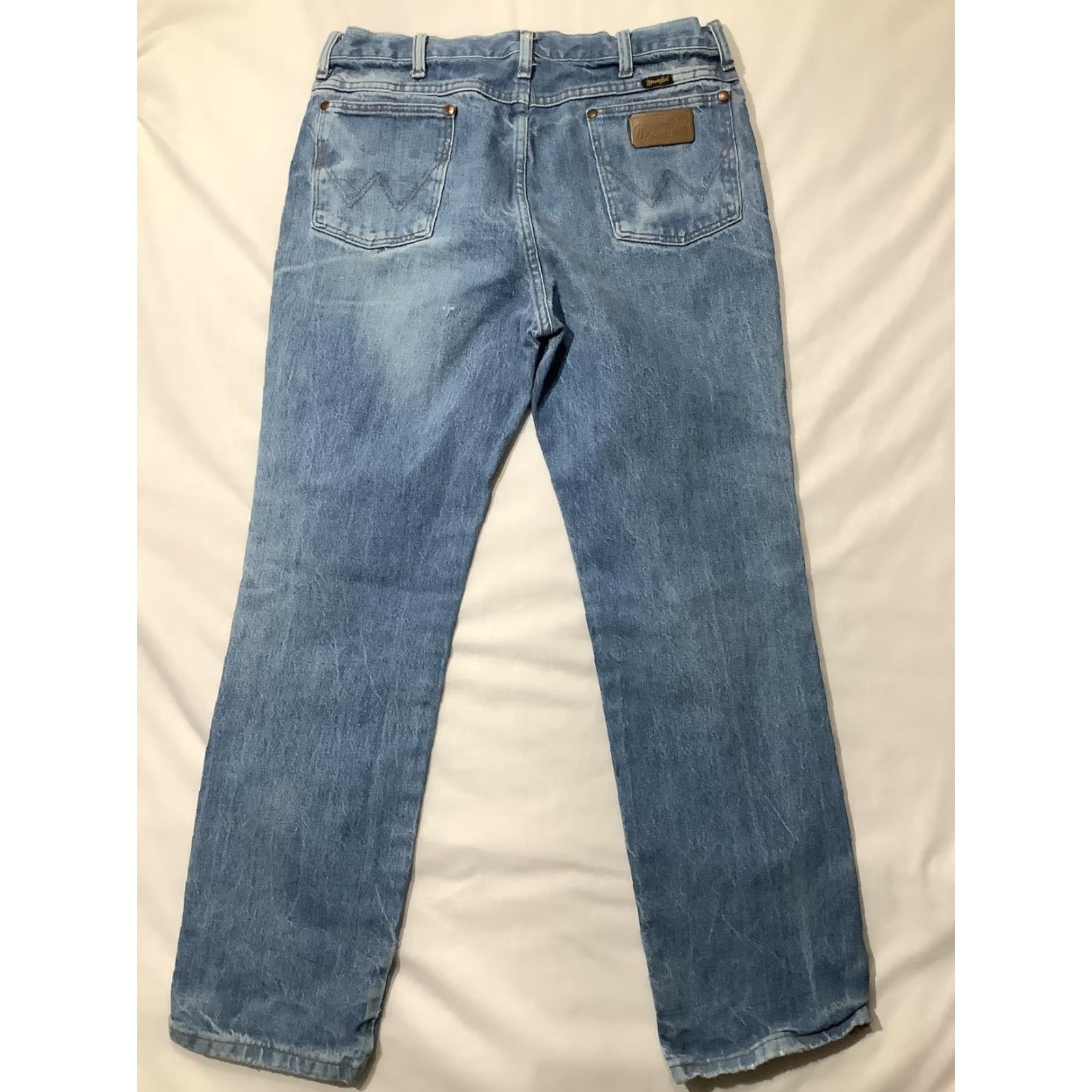 Wrangler Wrangler Jeans Mens 32x30 Light Wash Cowboy Cut Slim Fit 100% Cotton 936DEN Cowboy Wrangler Denim Jeans Slim Fit Mens 30 Inseam Light Blue 936DEN Size US 32 / EU 48 - 6 Thumbnail