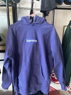 Supreme Navy Blue Box Logo Hoodie