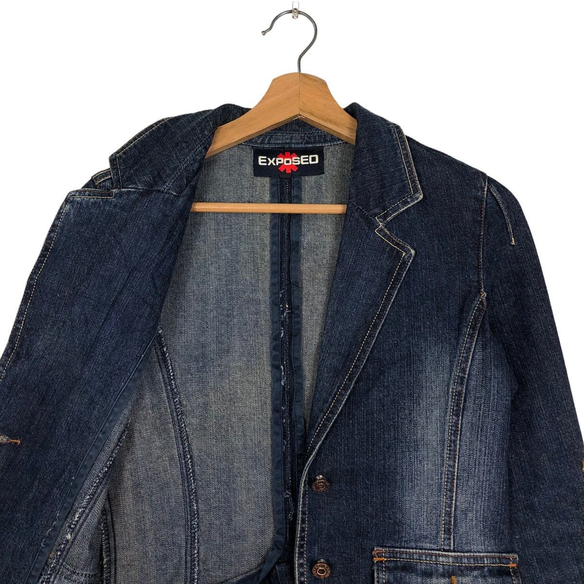 Hysteric Glamour 📌VINTAGE CROPPED BIKER JACKET DENIM EXPOSED JAPAN Size S / US 4 / IT 40 - 7 Thumbnail