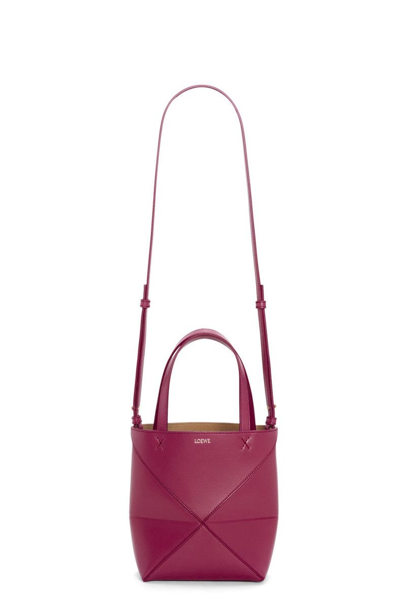 Loewe o1in1g0426 Size: OS/ Puzzle Fold Mini Tote Bag in Crimson Size ONE SIZE - 8 Thumbnail