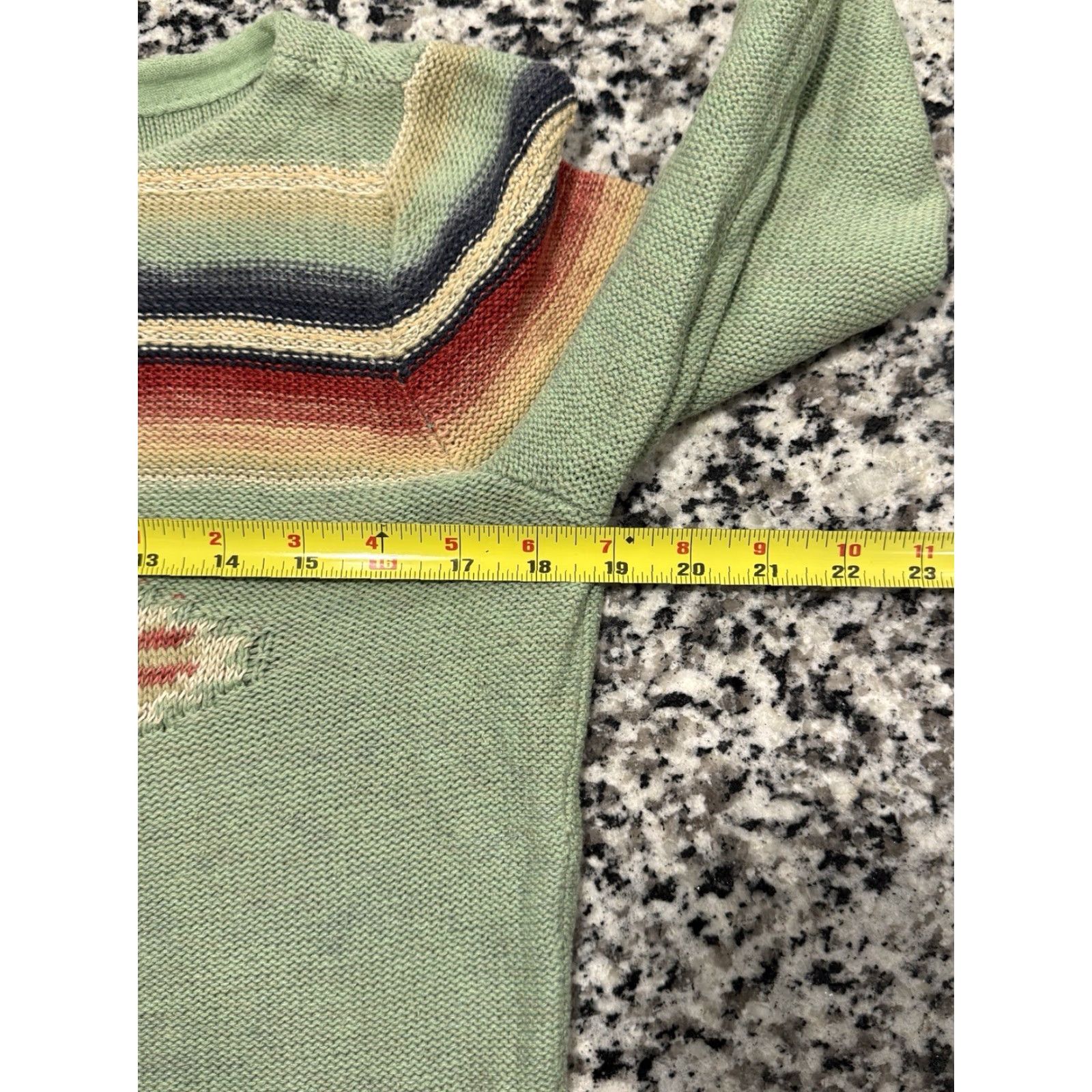 Ralph Lauren Lauren Ralph Lauren Sweater Women M Multicolor Aztec Stripe Boat Neck 3/4 Sleeve Linen Blend Knit Southwestern Size M / US 6-8 / IT 42-44 - 3 Thumbnail