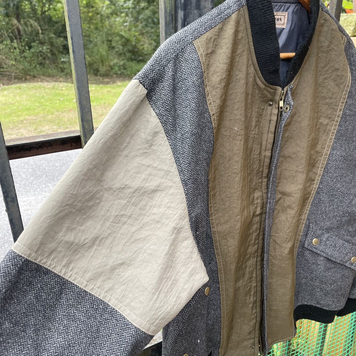 Japanese Brand × Vintage 🔥Houston Patchworks Full Zipper Buttons Wool Bomber Jacket Size US L / EU 52-54 / 3 - 6 Thumbnail