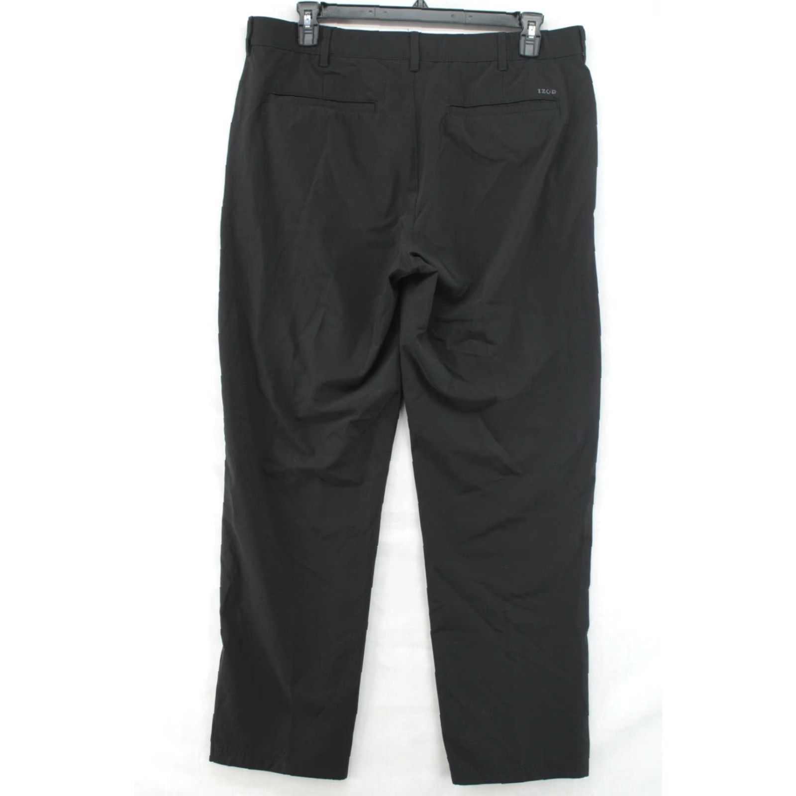 Izod VINTAGE IZOD Swing Flex Golf Pant Mens 38X32 Black Performance Straight Leg Flat Front Size US 38 / EU 54 - 4 Thumbnail