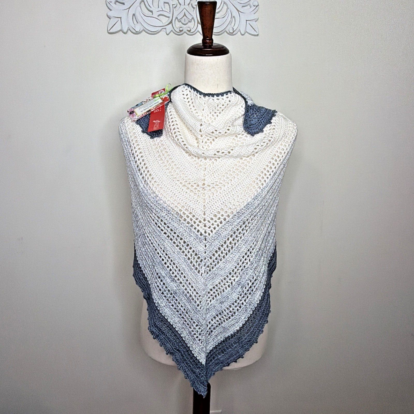 Other Crochet Shawl Sarong Wrap Handmade FEZA Cotton Viscose Yarn Size ONE SIZE - 13 Thumbnail