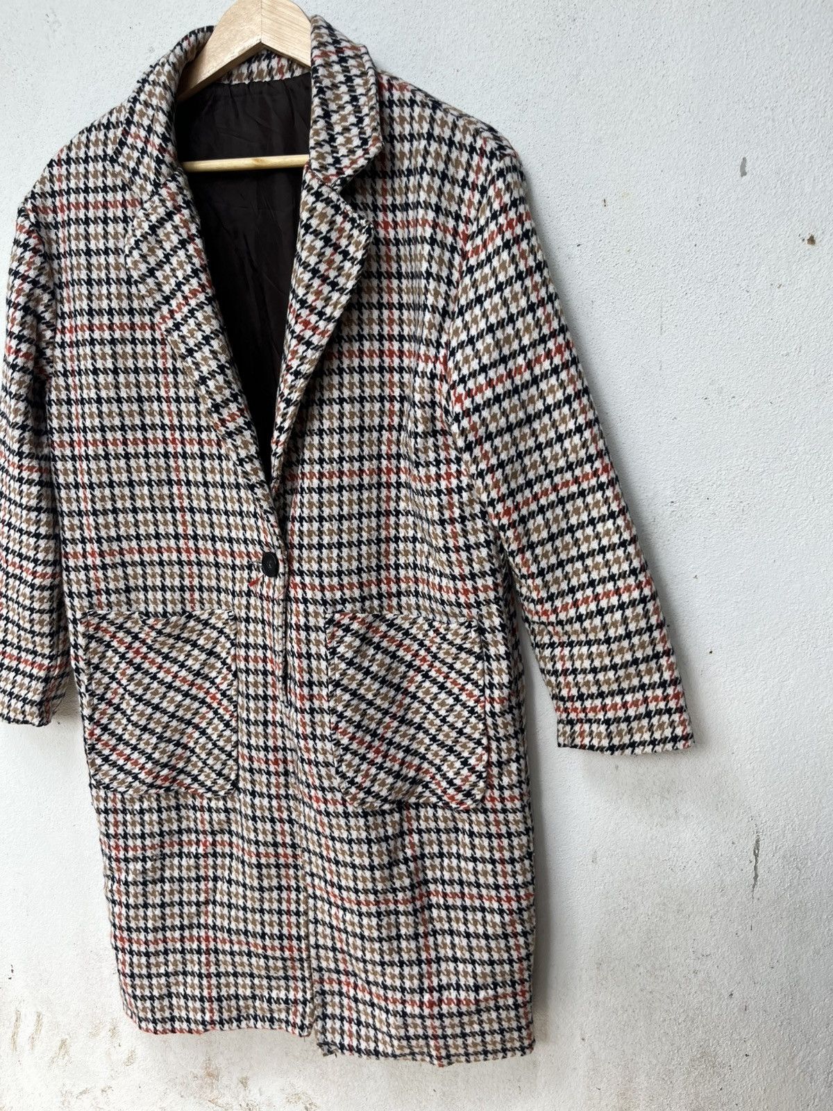 Vintage 💥Vintage gingham Wool Long Jackets Size M / US 6-8 / IT 42-44 - 3 Thumbnail