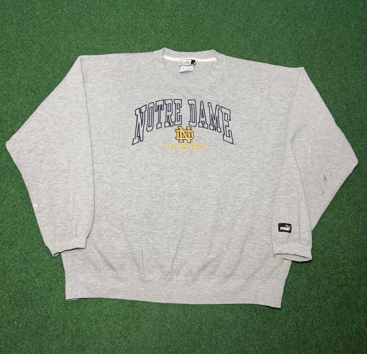 Puma Vtg 90s Notre Dame Fighting Irish Gray College Sweatshirt Size US XL / EU 56 / 4 - 1 Thumbnail