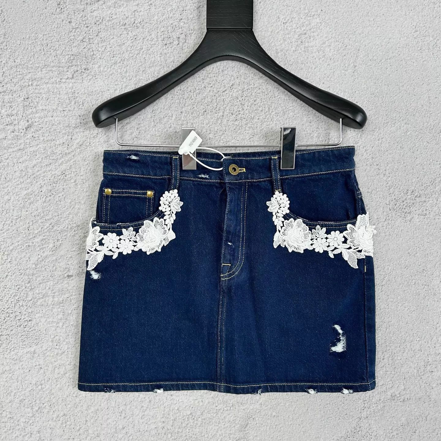 Miu Miu Miu Miu Printed Denim Blue Mini Skirt Size 25" / US 0 / IT 36 - 1 Thumbnail