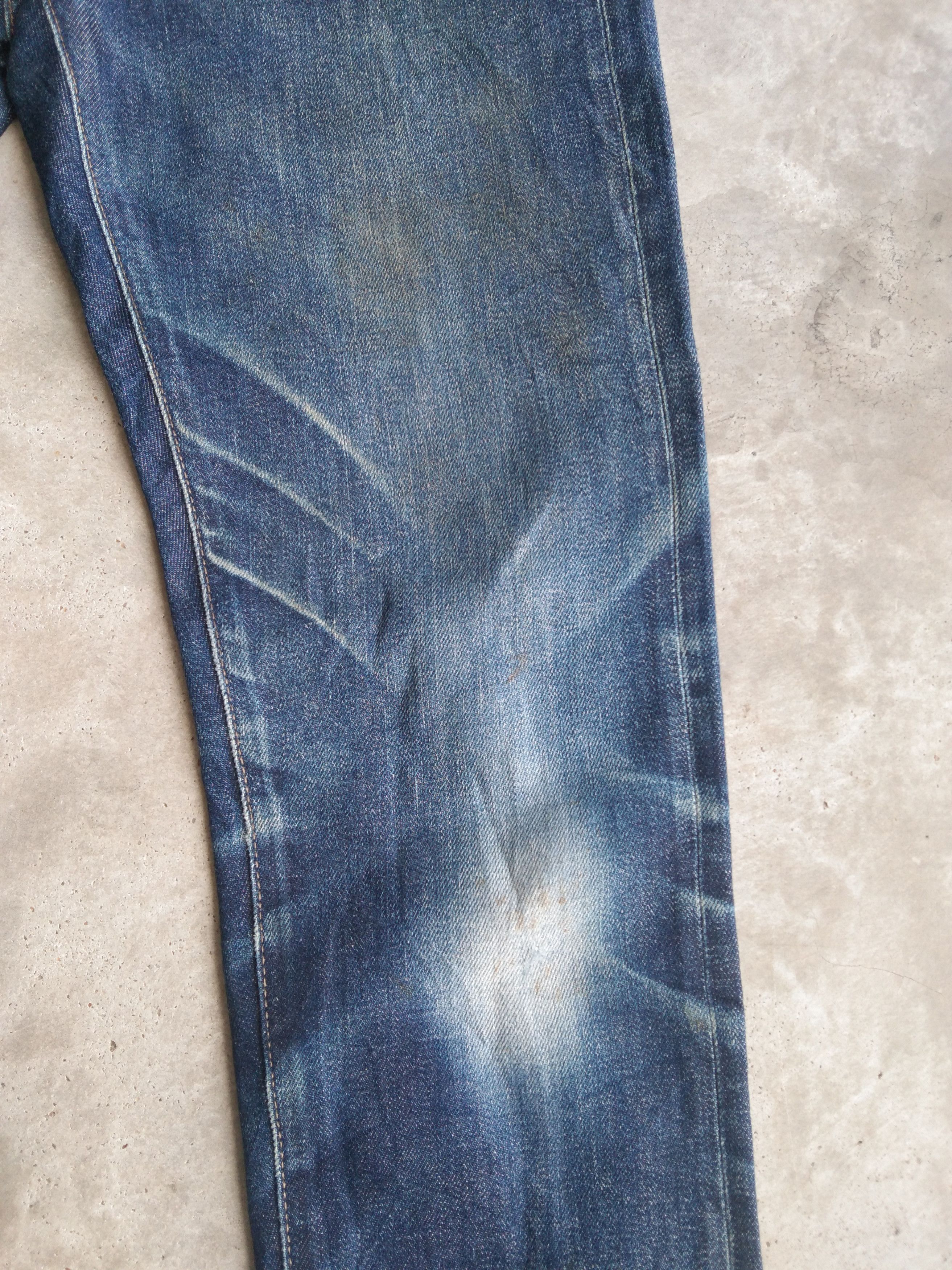 Japanese Brand Vintage Redline Uniqlo Selvedge Distressed Jeans 33x32 Size US 33 - 6 Thumbnail