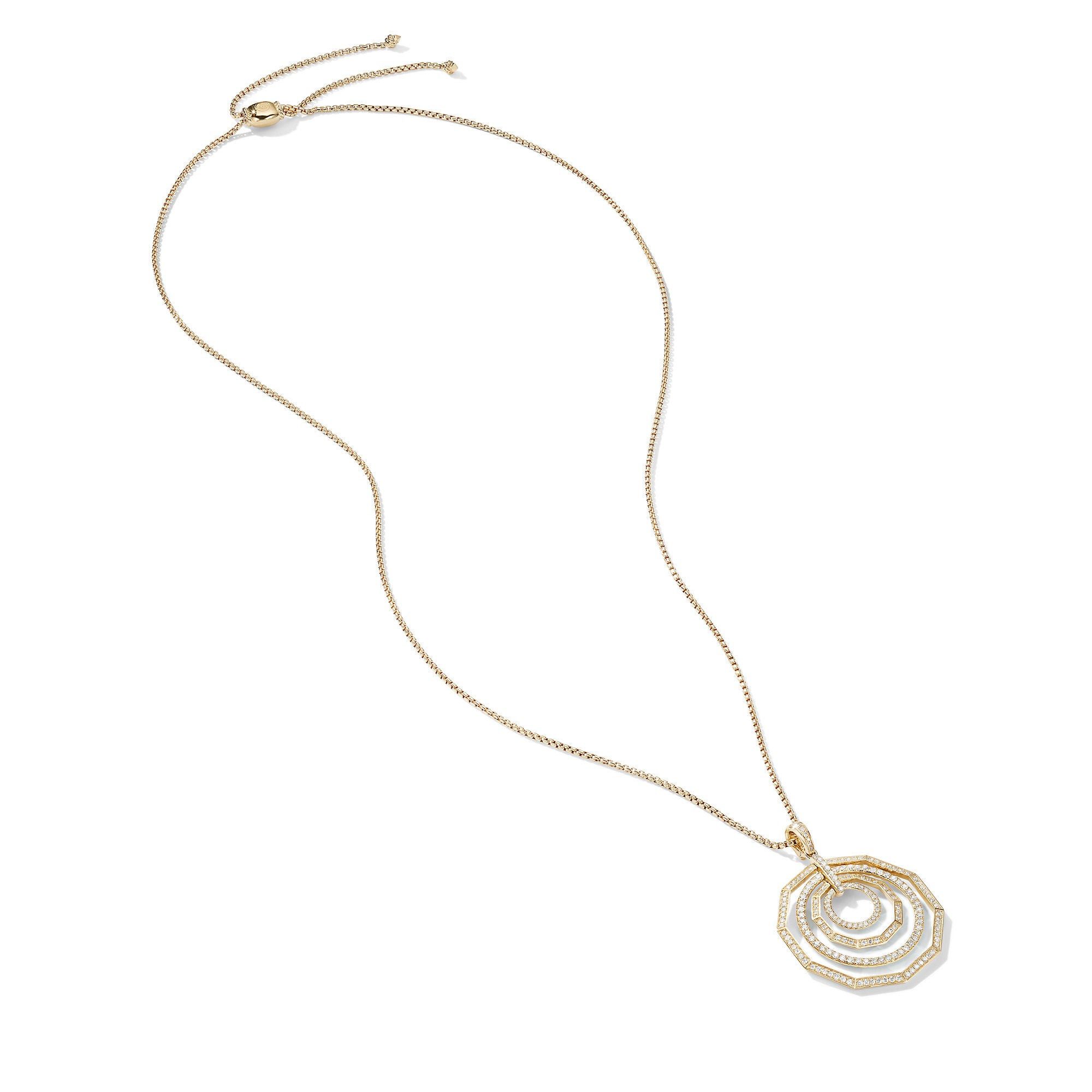 David Yurman o1w1db10325 Necklace in 18K Gold with Pave Diamonds & 37.5mm Size ONE SIZE - 2 Thumbnail
