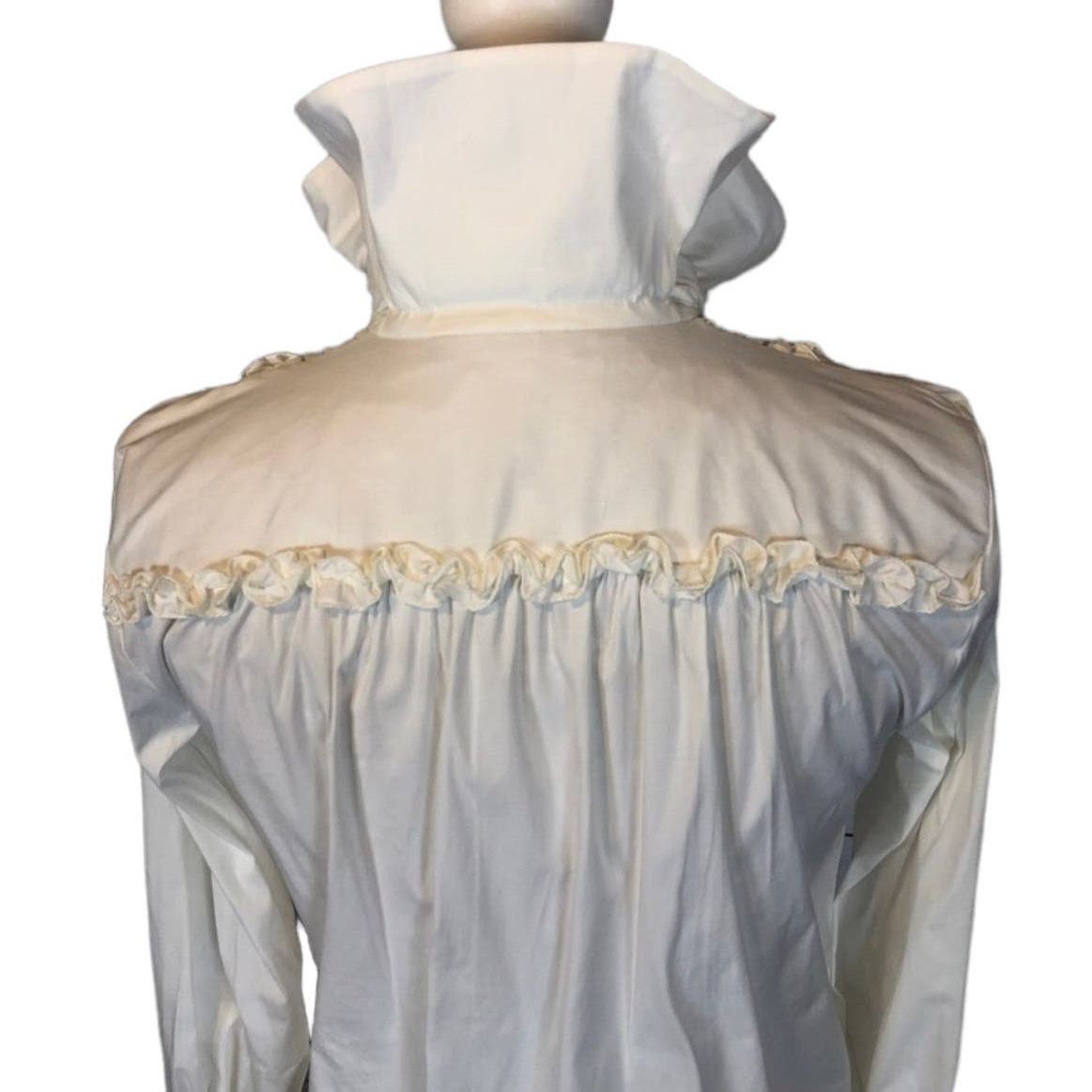 Etro ETRO white tuxedo blouse ruffled neck Victorian style small Size S / US 4 / IT 40 - 9 Thumbnail