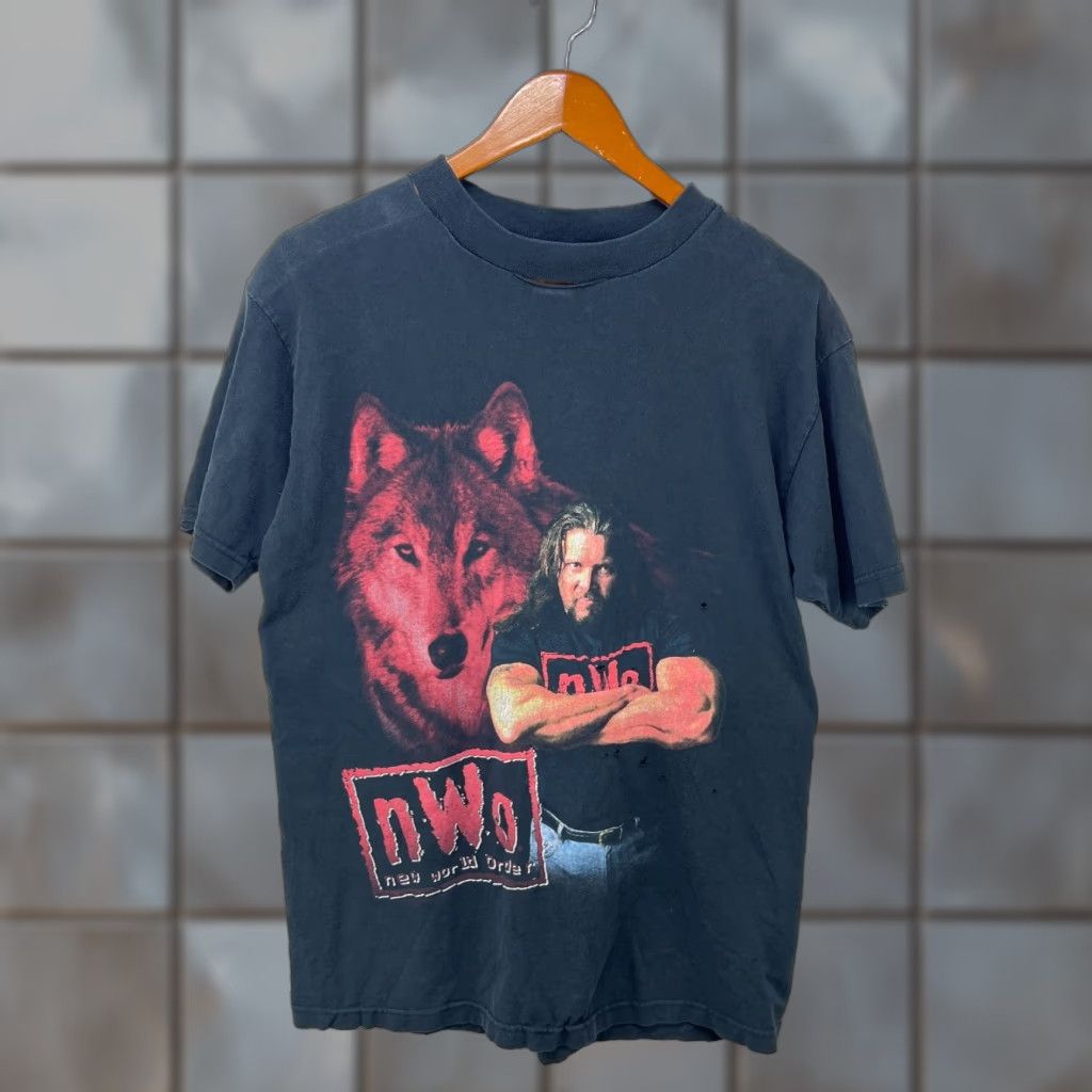 Vintage VINTAGE NWO Kevin Nash T Shirt WCW 90s Large Black Cotton Polyester Graphic Print Skull 90s Men T-Shirt WCW Mens Size US L / EU 52-54 / 3 - 1 Thumbnail