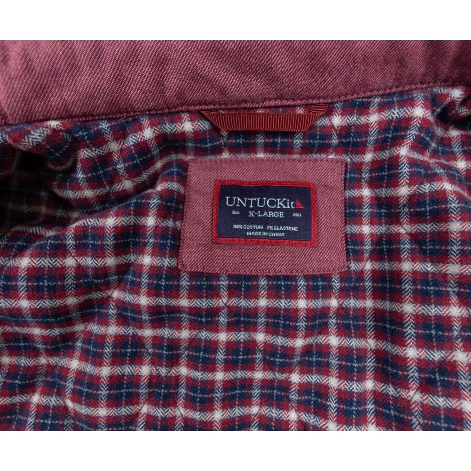 UNTUCKit UNTUCKit Mens Jacket XL XLarge Red Button-Down Shacket Flannel Lined Ziraldo Adult Size US XL / EU 56 / 4 - 7 Thumbnail