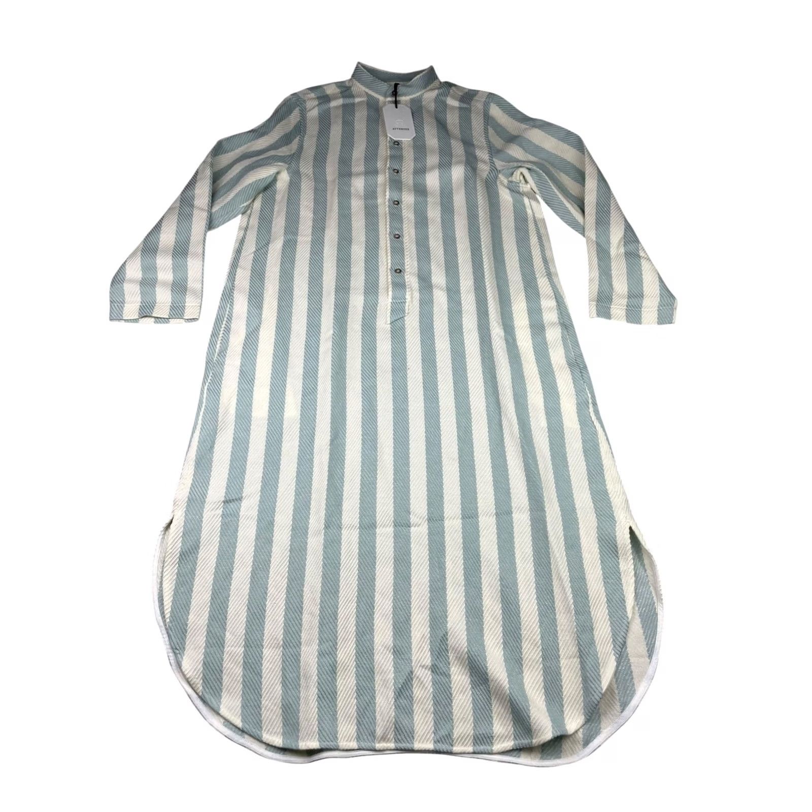 Vintage VINTAGE? No. Attersee The New Caftan Tunic Dress Blue Stripe Herringbone Kaftan Dress Shirt? Size S / US 4 / IT 40 - 4 Thumbnail