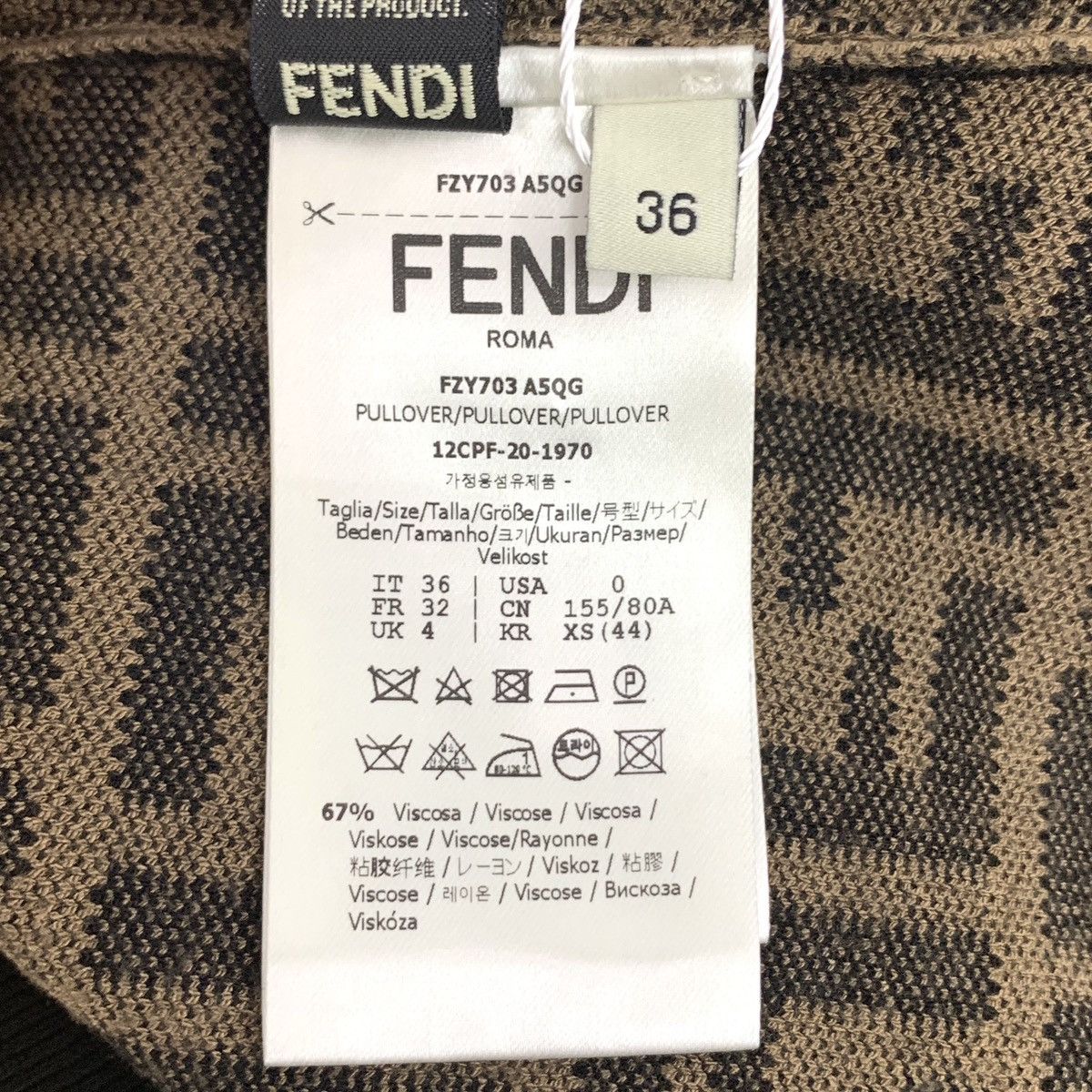 Fendi Fendi All Over FF Monogram Long Sleeve Knit Top K26WX Size XS / US 0-2 / IT 36-38 - 6 Thumbnail