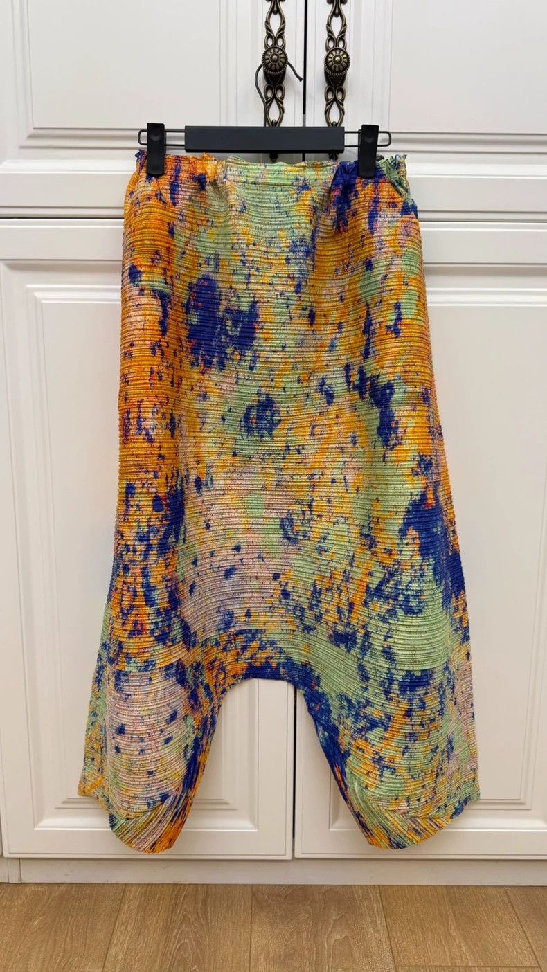 Issey Miyake Issey Miyake size:5 Starry green wide-leg pants Size 31" - 2 Thumbnail