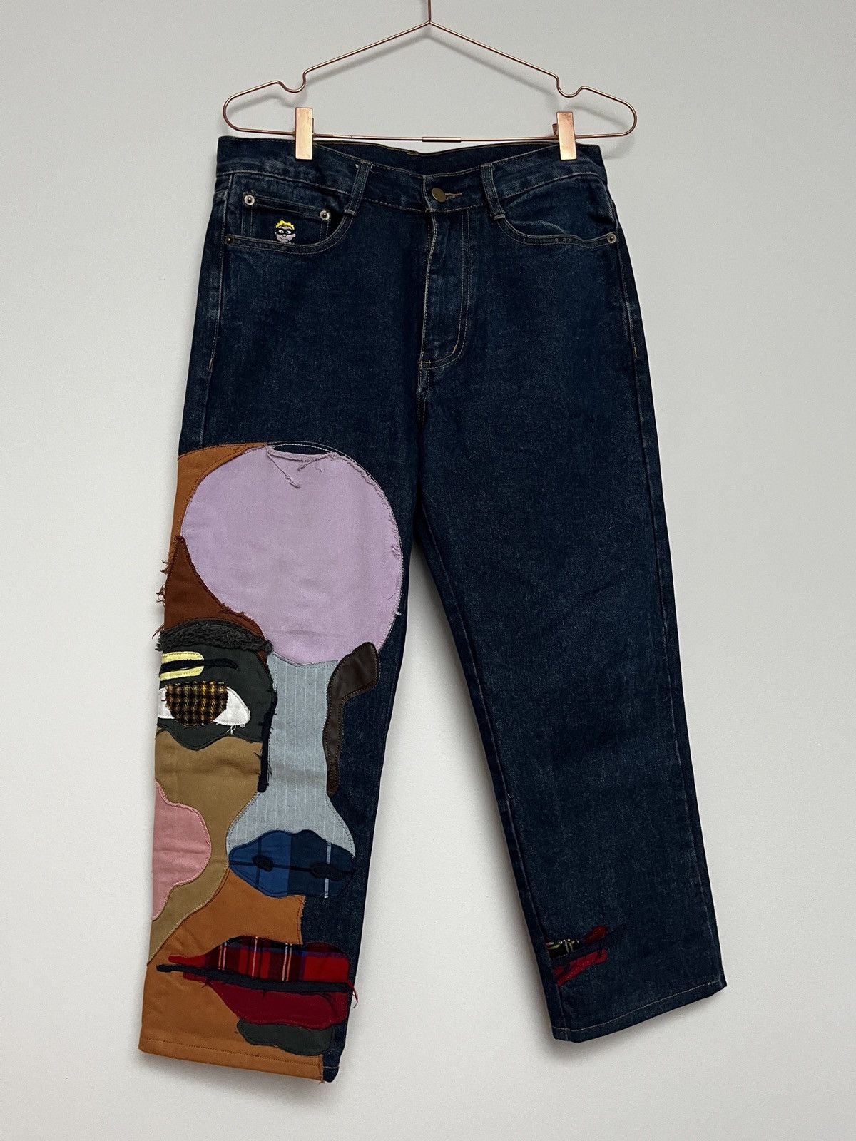 KidSuper Kid Super FW21 Stitched Face Jeans (unisex) Size US 30 / EU 46 - 2 Thumbnail