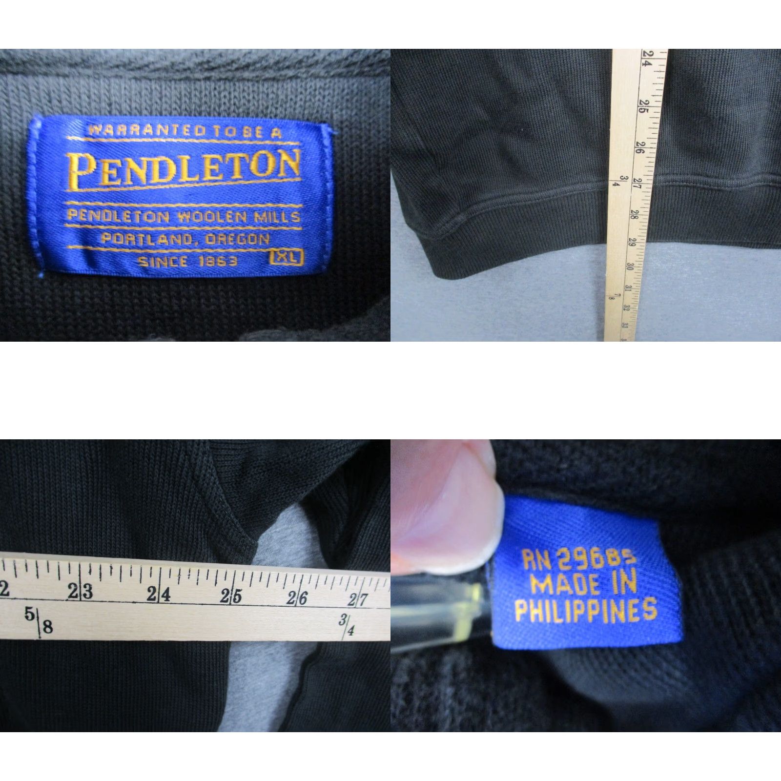 Pendleton Pendleton Sweater Adult XL Black Mock Neck 1/4 Zip Size US XL / EU 56 / 4 - 8 Thumbnail