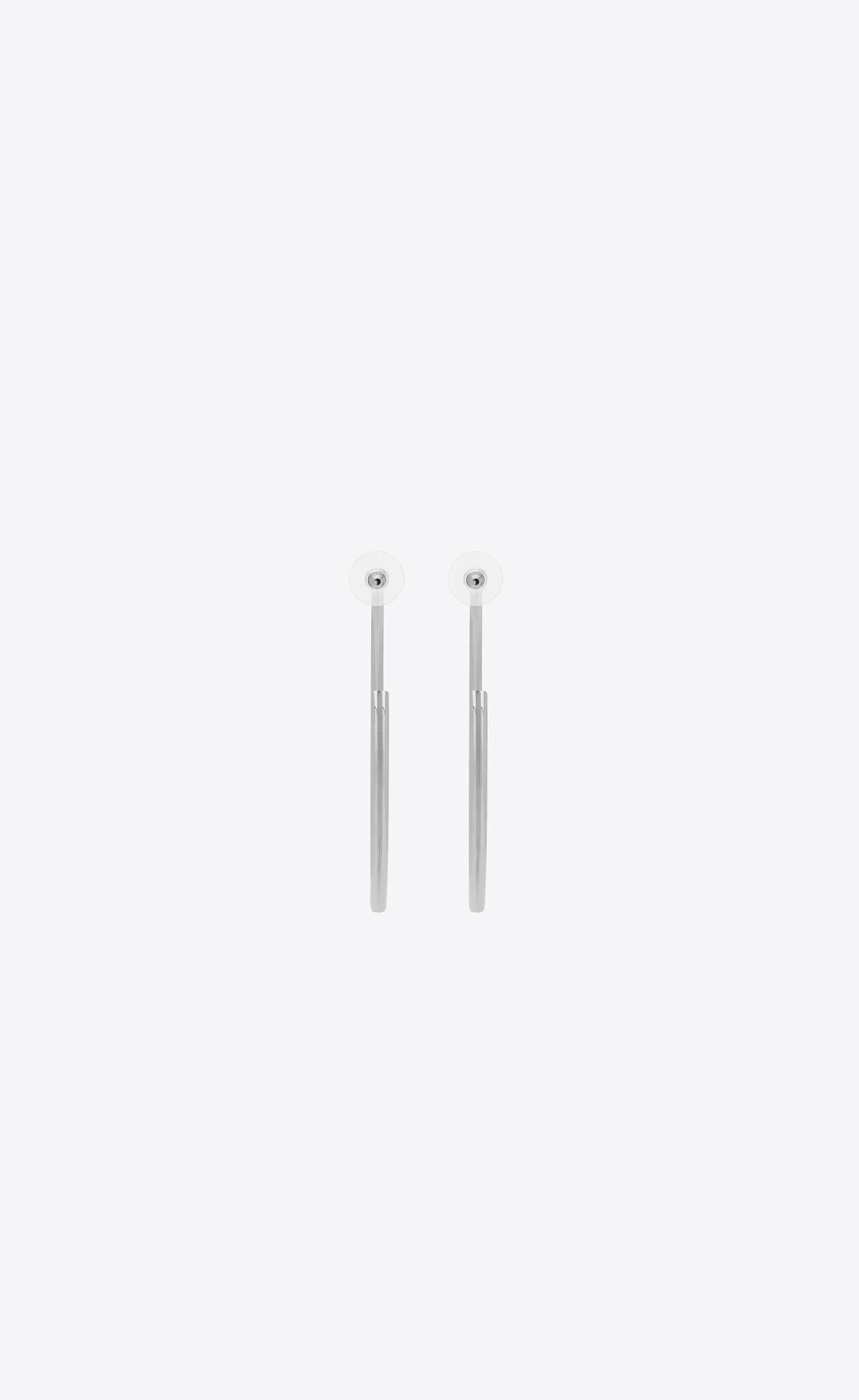 Saint Laurent Paris o1b1hav111124 Size: OS / Heart Hoop Earrings in Silver Size ONE SIZE - 3 Thumbnail