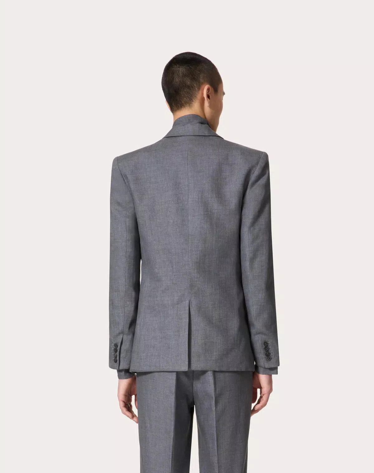 Valentino oc11z0625 Single Breasted Linen Jacket in Medium Grey Size US S / EU 44-46 / 1 - 4 Thumbnail