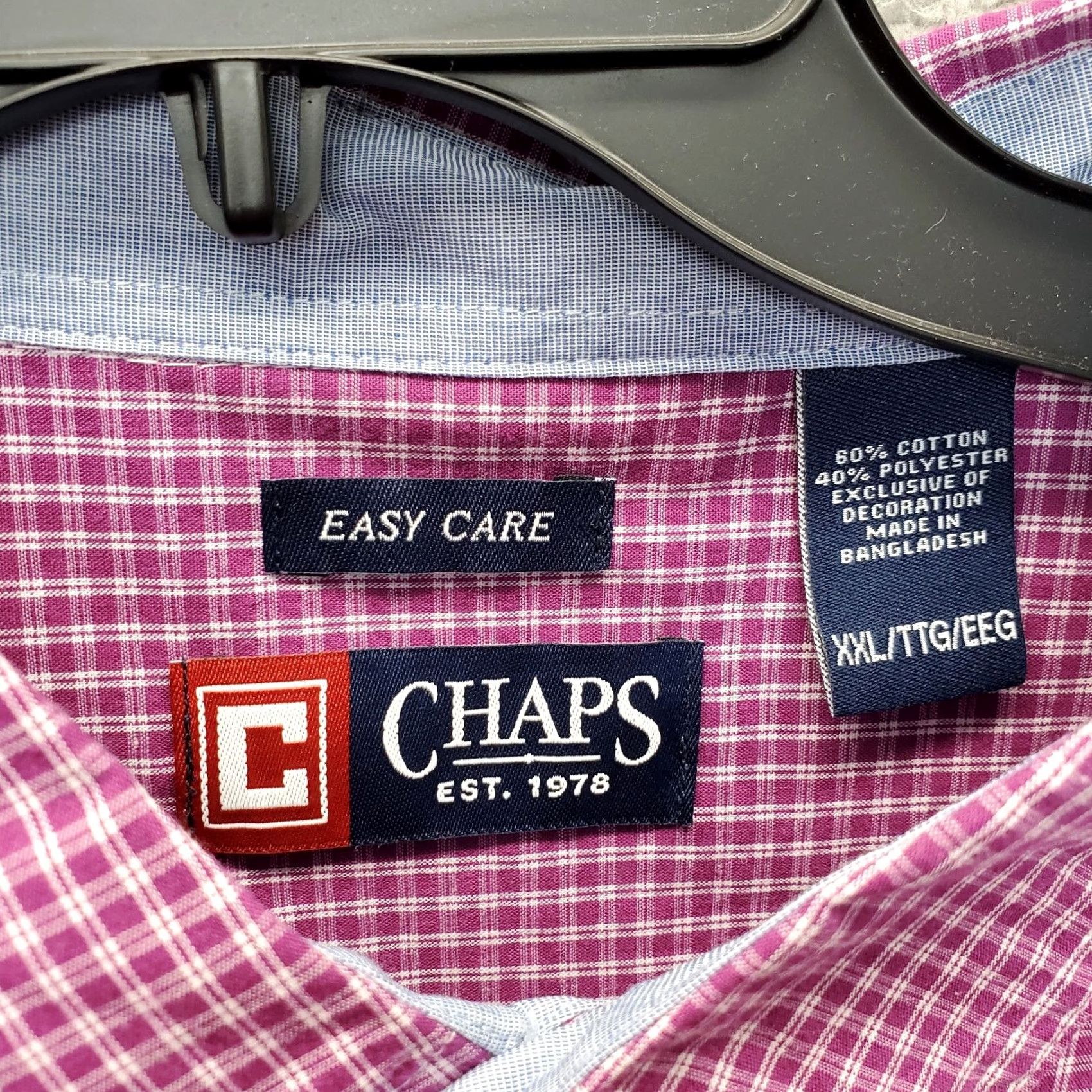 Chaps Chaps Shirt Mens XXL Multi Gingham Easy Care Short Sleeve Button-Down Shirt Size US XXL / EU 58 / 5 - 6 Thumbnail