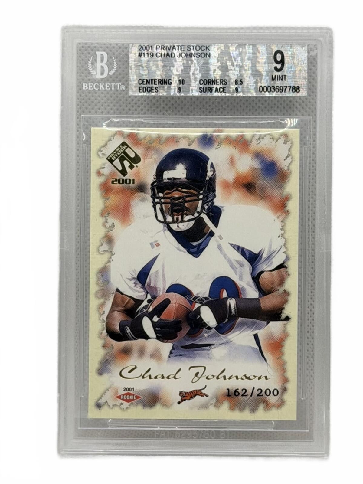Other 2001 Private Stock #119 Chad Johnson Rookie 162/200 BGS 9 Size ONE SIZE - 2 Thumbnail