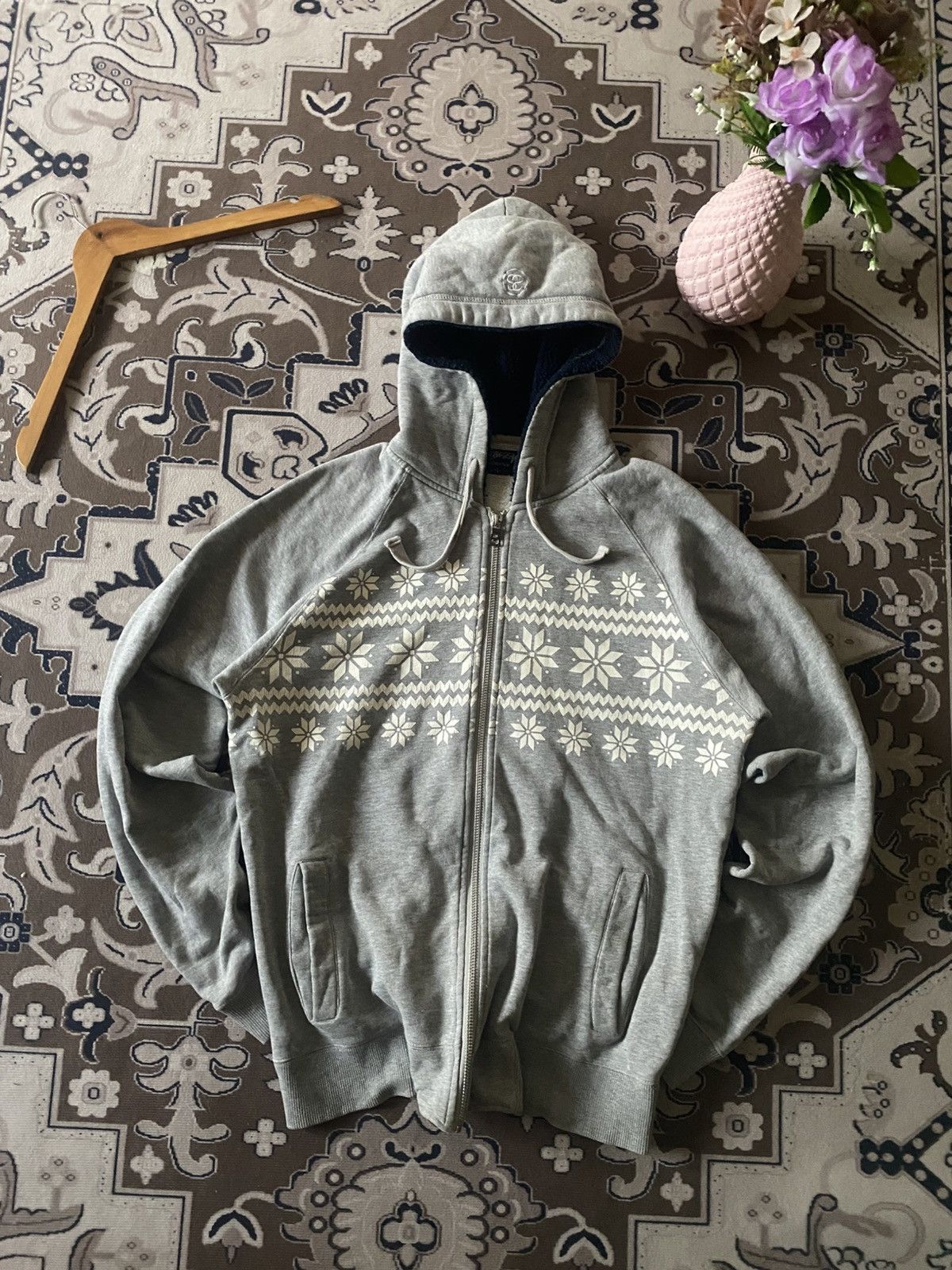 Streetwear × Stussy Grey Stussy Tokyo Zip Up Hoodie | Grailed