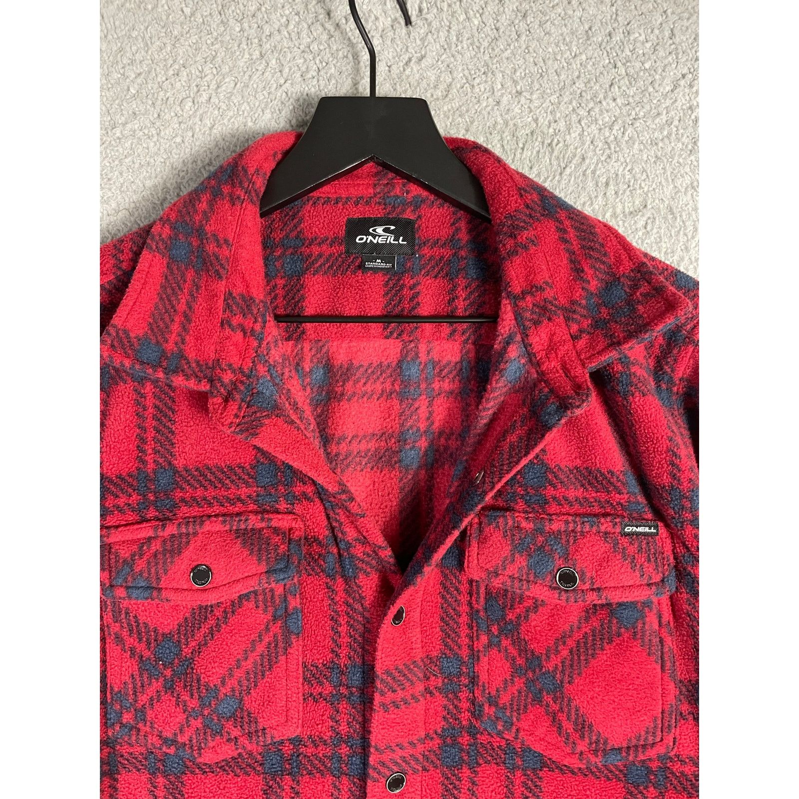 O'Neill O'Neill Men's Red Black Plaid Button-Up Shirt Fleece Medium Size US M / EU 48-50 / 2 - 6 Thumbnail