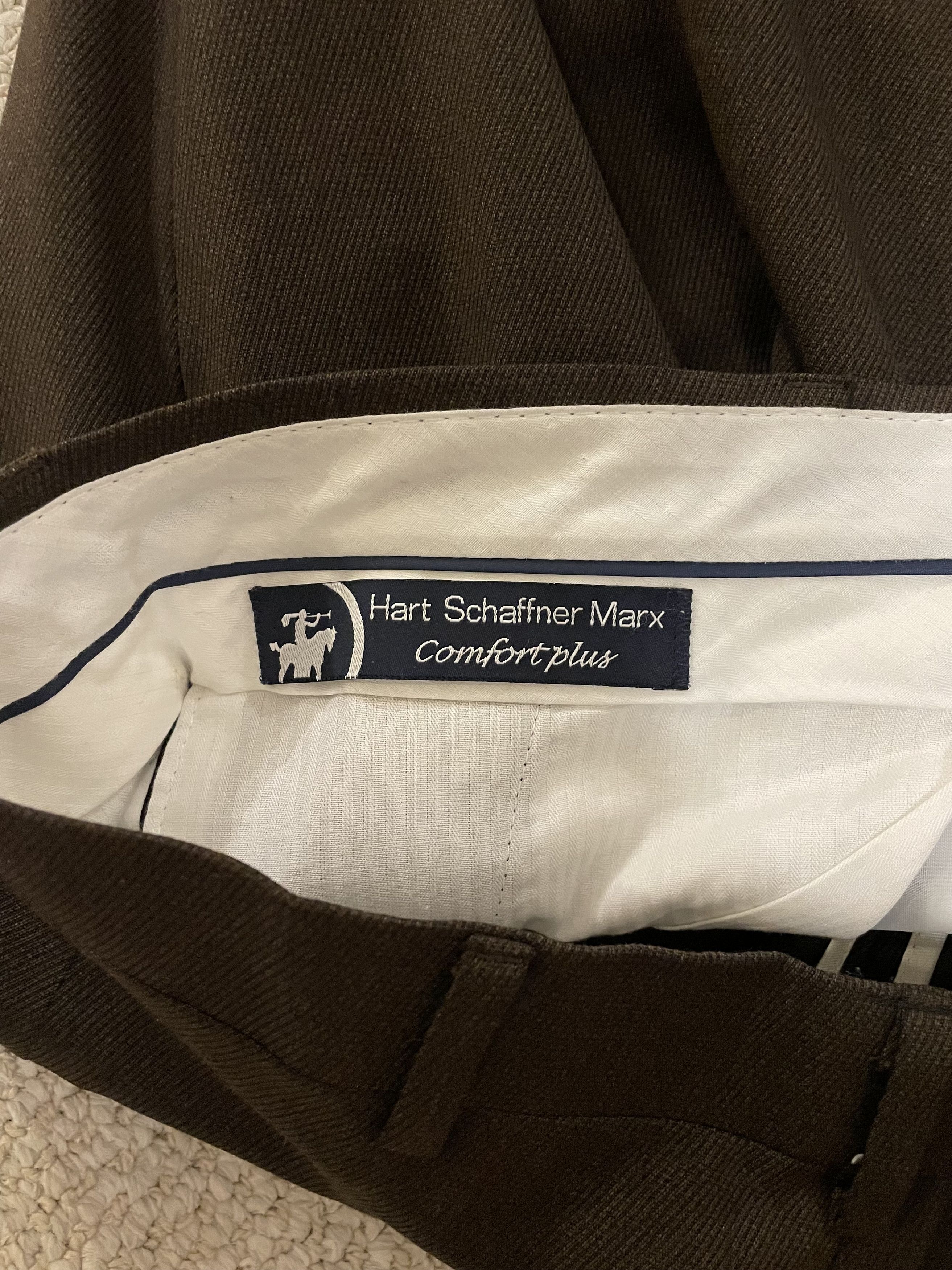 Designer × Hart Schaffner Marx Hart Schaffner Marx Brown Wool Pleated Trousers Size 36R - 3 Thumbnail