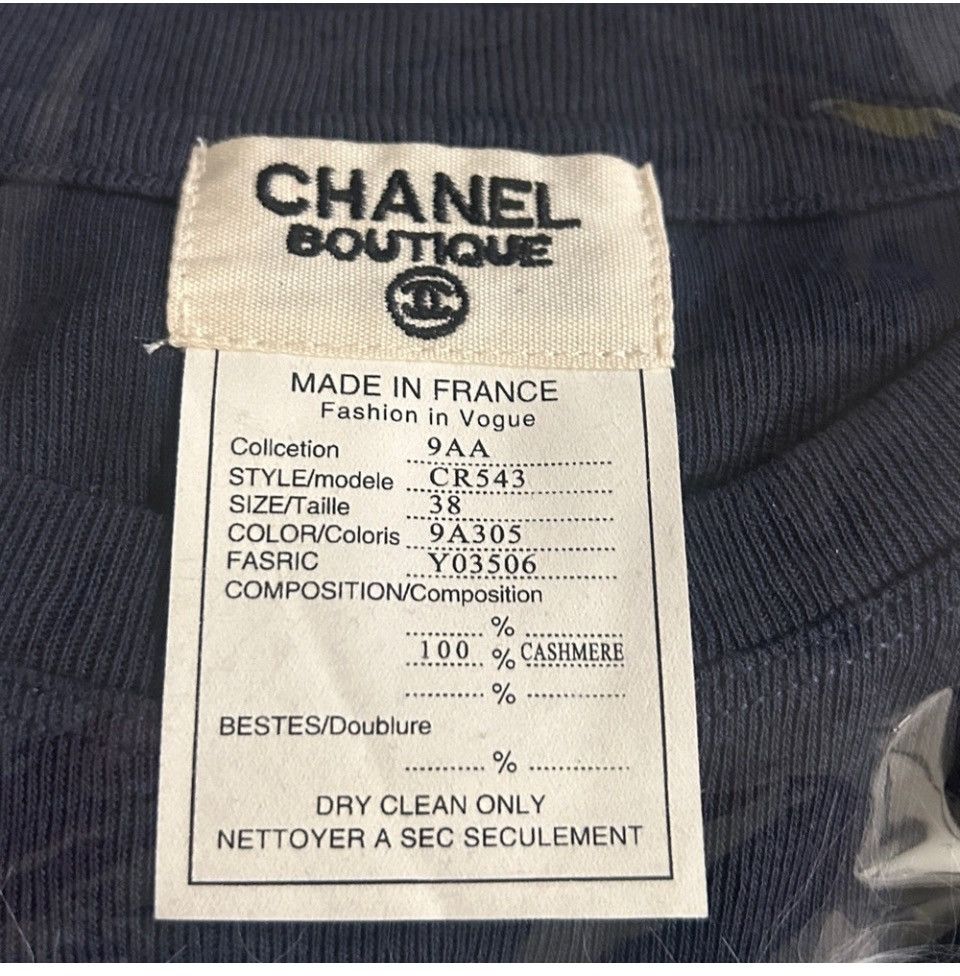 Chanel Chanel Cashmere Short Sleeve Embroidered Sweater Size S / US 4 / IT 40 - 3 Thumbnail