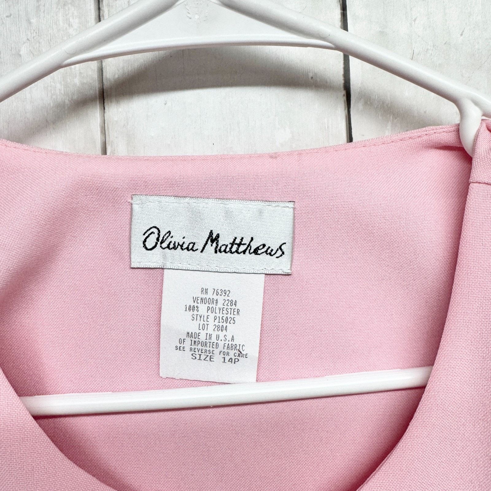 Vintage Vtg Olivia Matthews Jacket Size 14P Light Pink Navy Blazer Size XL / US 12-14 / IT 48-50 - 2 Thumbnail