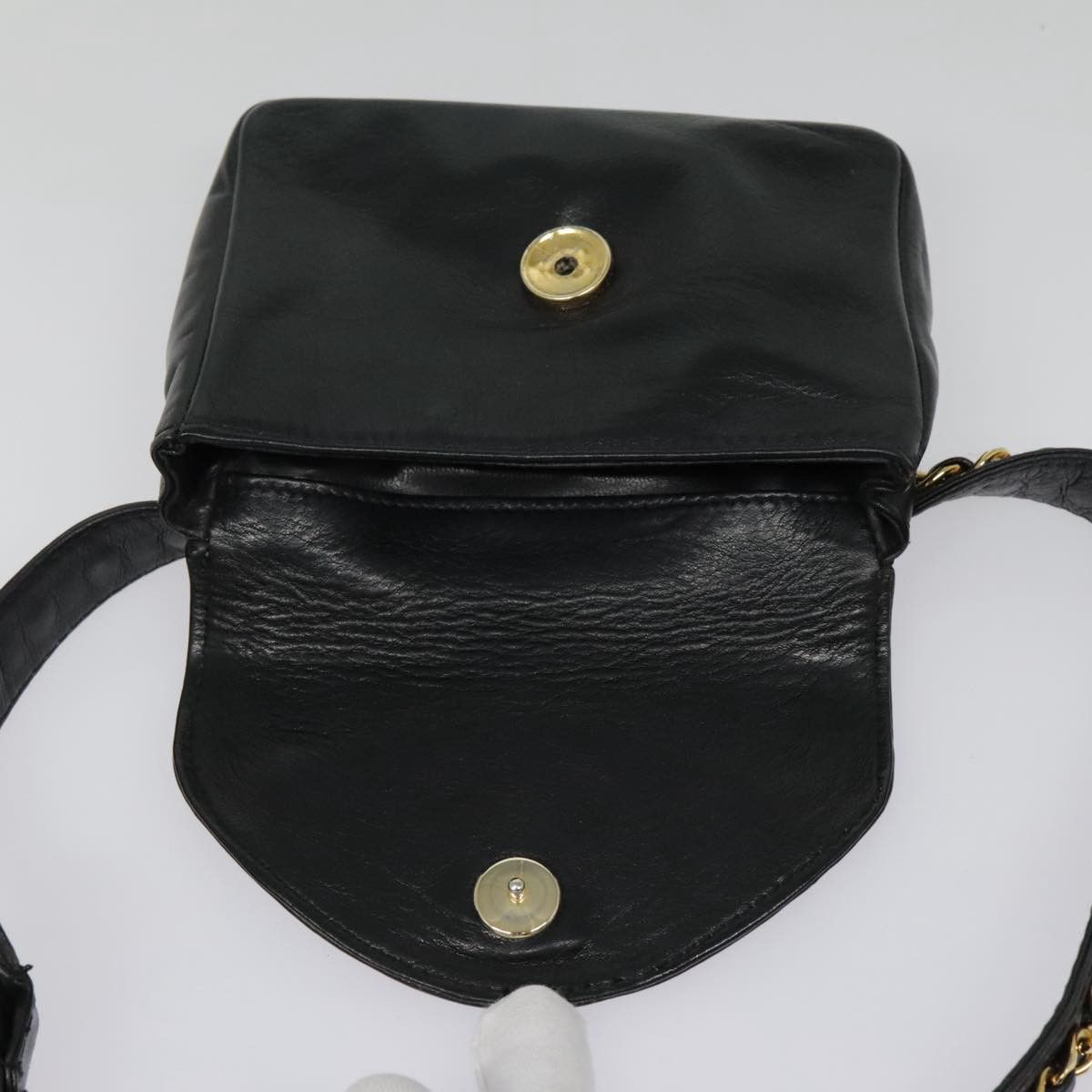 Chanel CHANEL Chain Waist Bag Lamb Skin Black Gold CC Size ONE SIZE - 10 Thumbnail