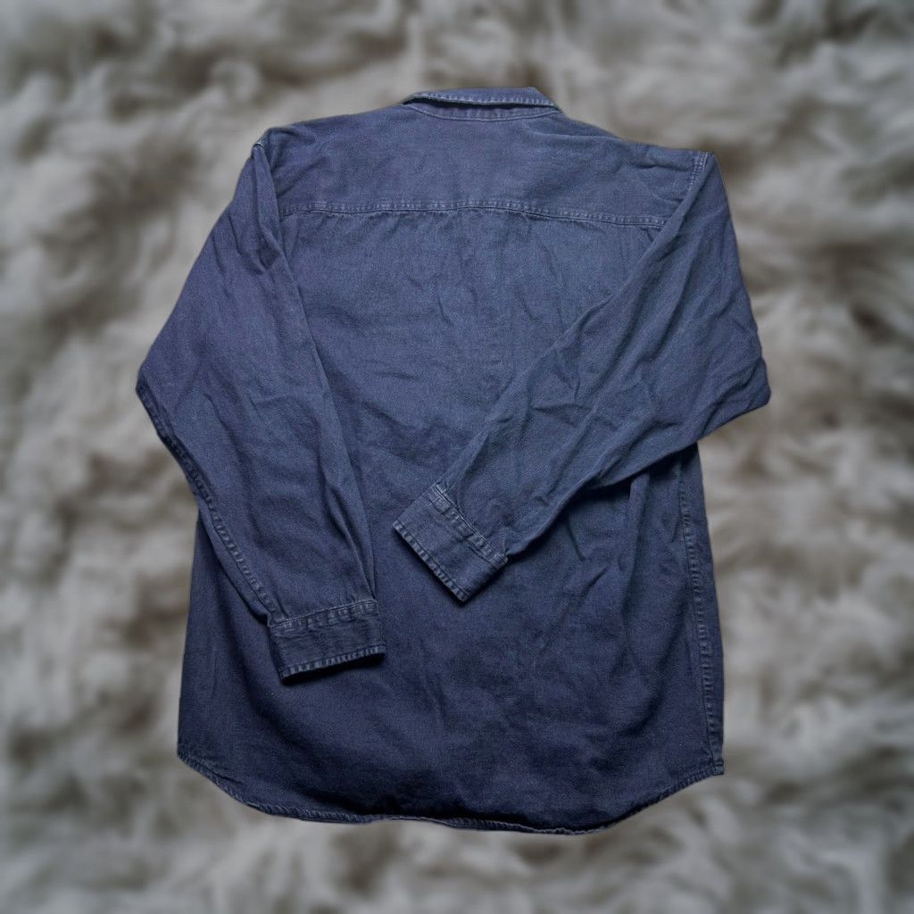 Planet Hollywood VINTAGE Planet Hollywood Aspen Button-Up Shirt XL Navy Embroidered Logo, Cotton Twill, Long Sleeve, Button-Down, Casual Mens, 90s Retro Size US XL / EU 56 / 4 - 1 Thumbnail