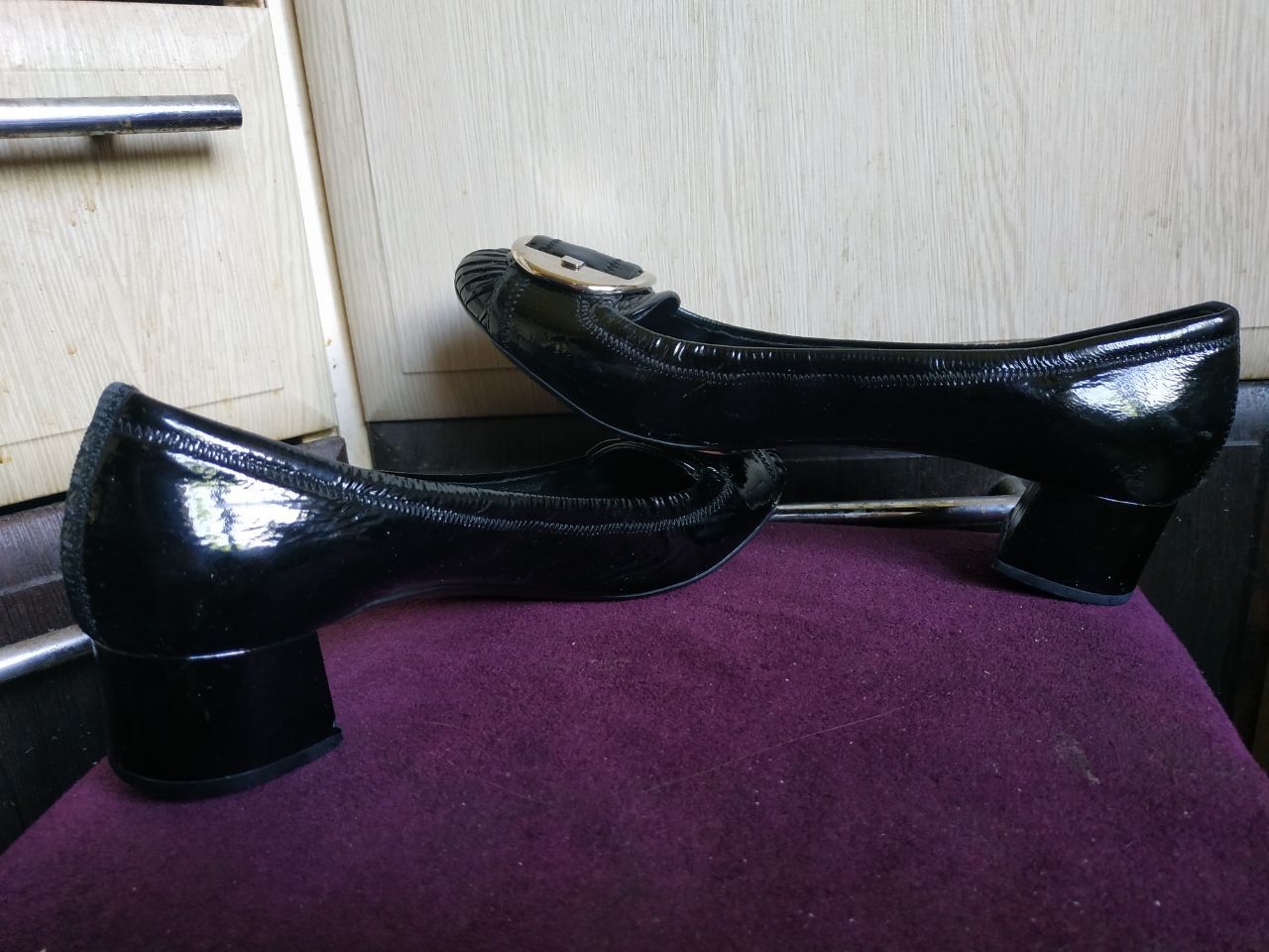 Prada Prada Black Patent Ballet Flats Gold Buckle EU 37 Size US 6 / IT 36 - 15 Thumbnail